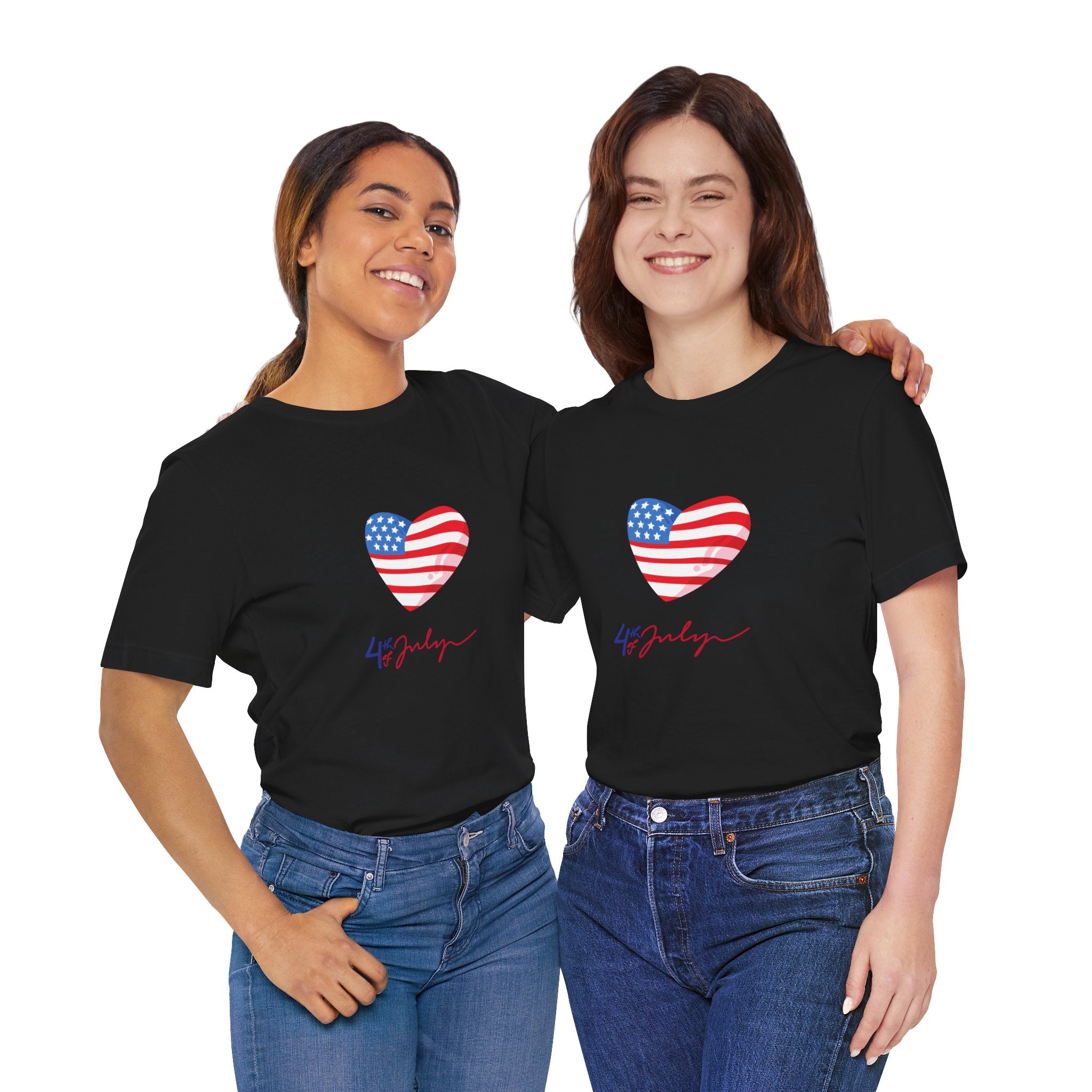4th of July Heart Flag Tee — American Flag Heart Graphic T-Shirt