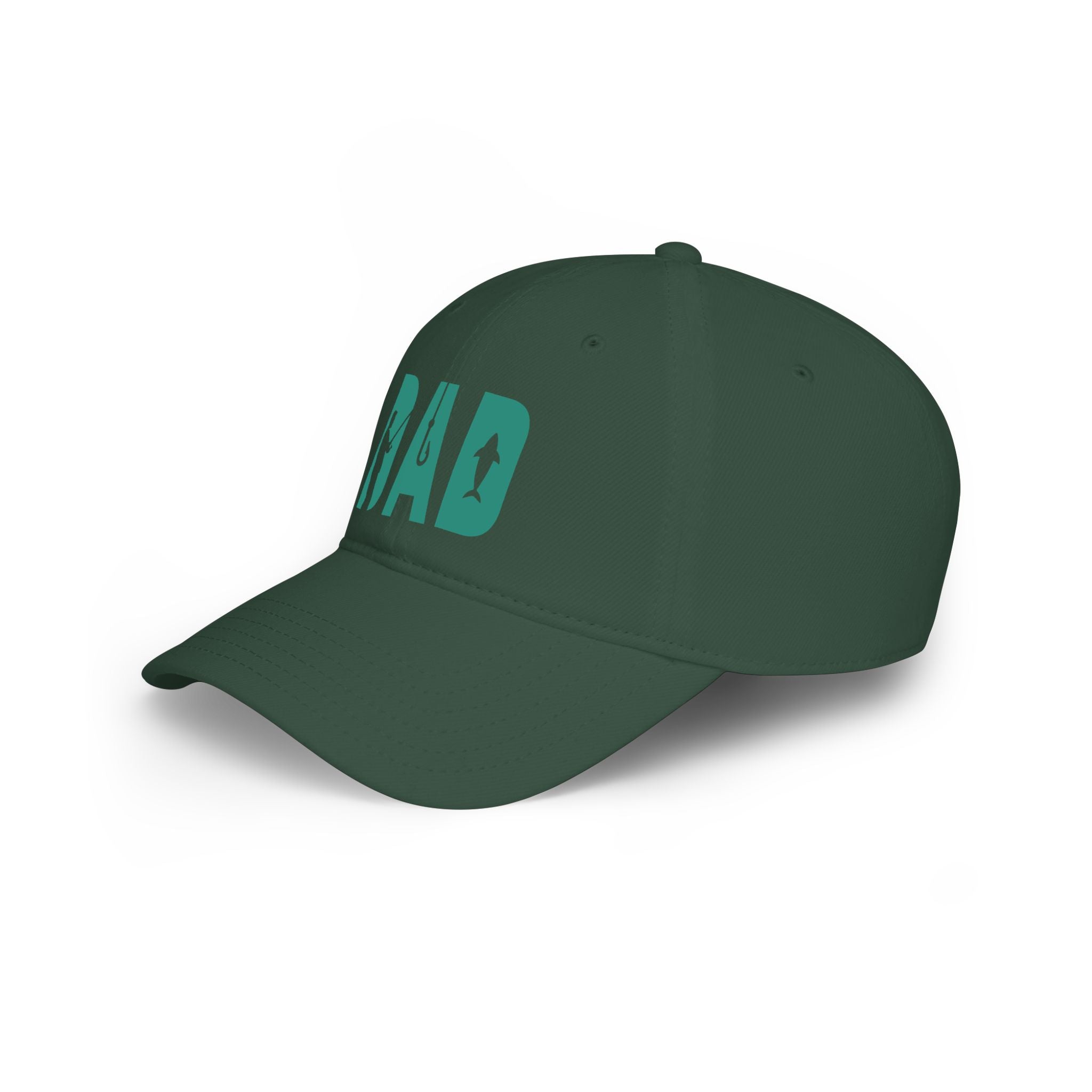 Fishing Dad Low Profile Baseball Cap — 'DAD' Silhouette Hat for Father's Day & Outdoors