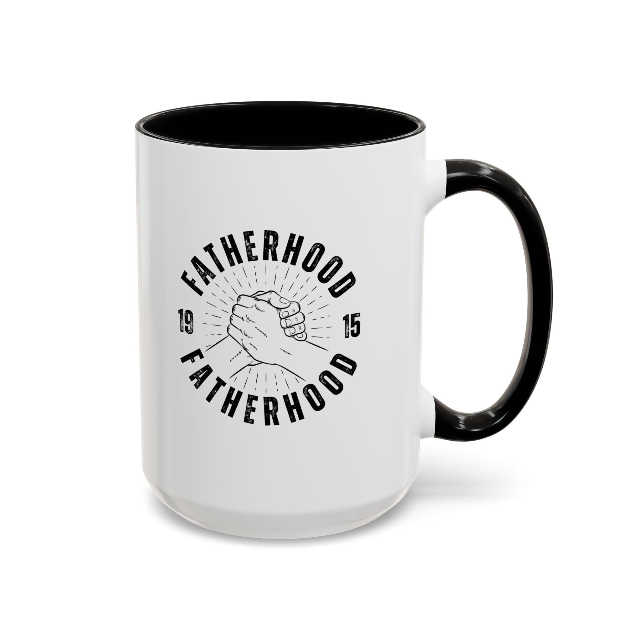 Fatherhood Coffee Mug – Vintage Hands Embrace 11/15oz Accent Mug (Best Dad Gift)
