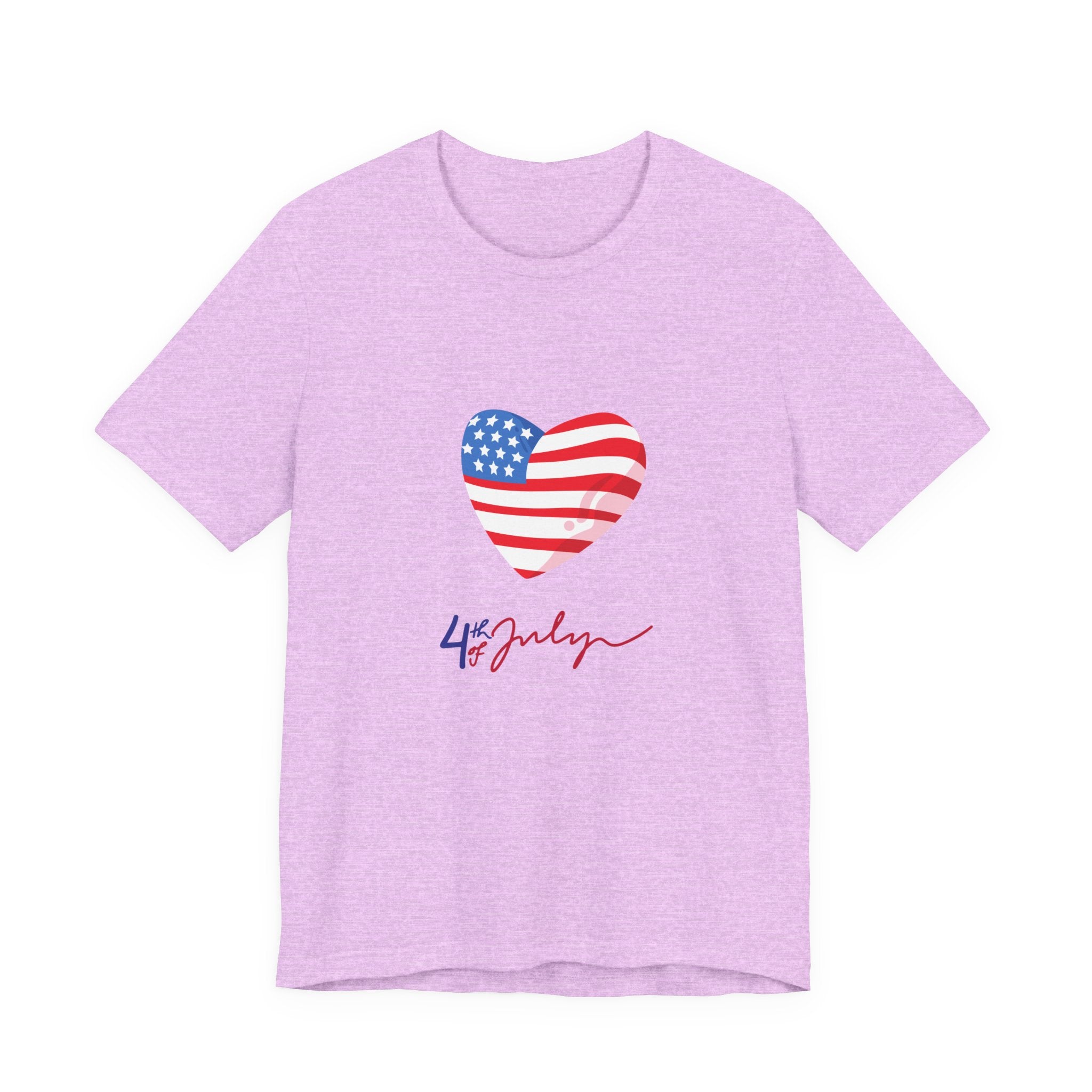 4th of July Heart Flag Tee — American Flag Heart Graphic T-Shirt