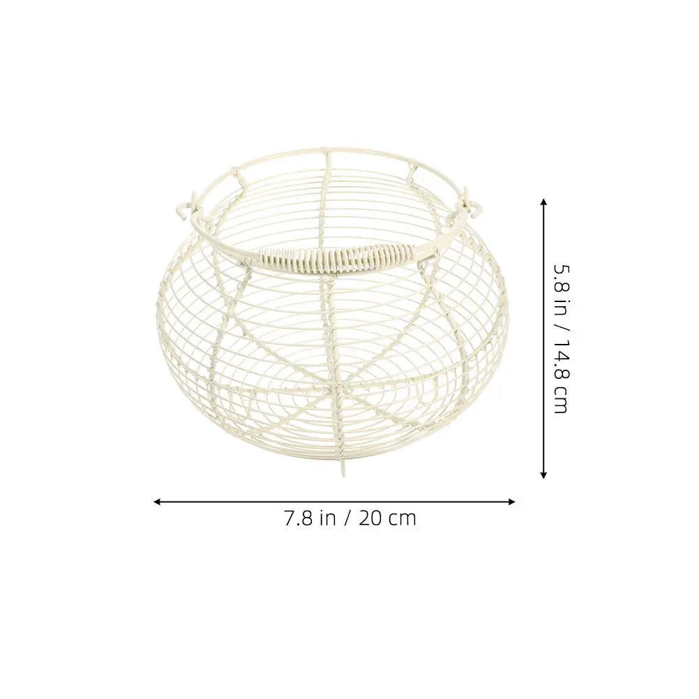 White/ Black Vintage Wire Egg Basket