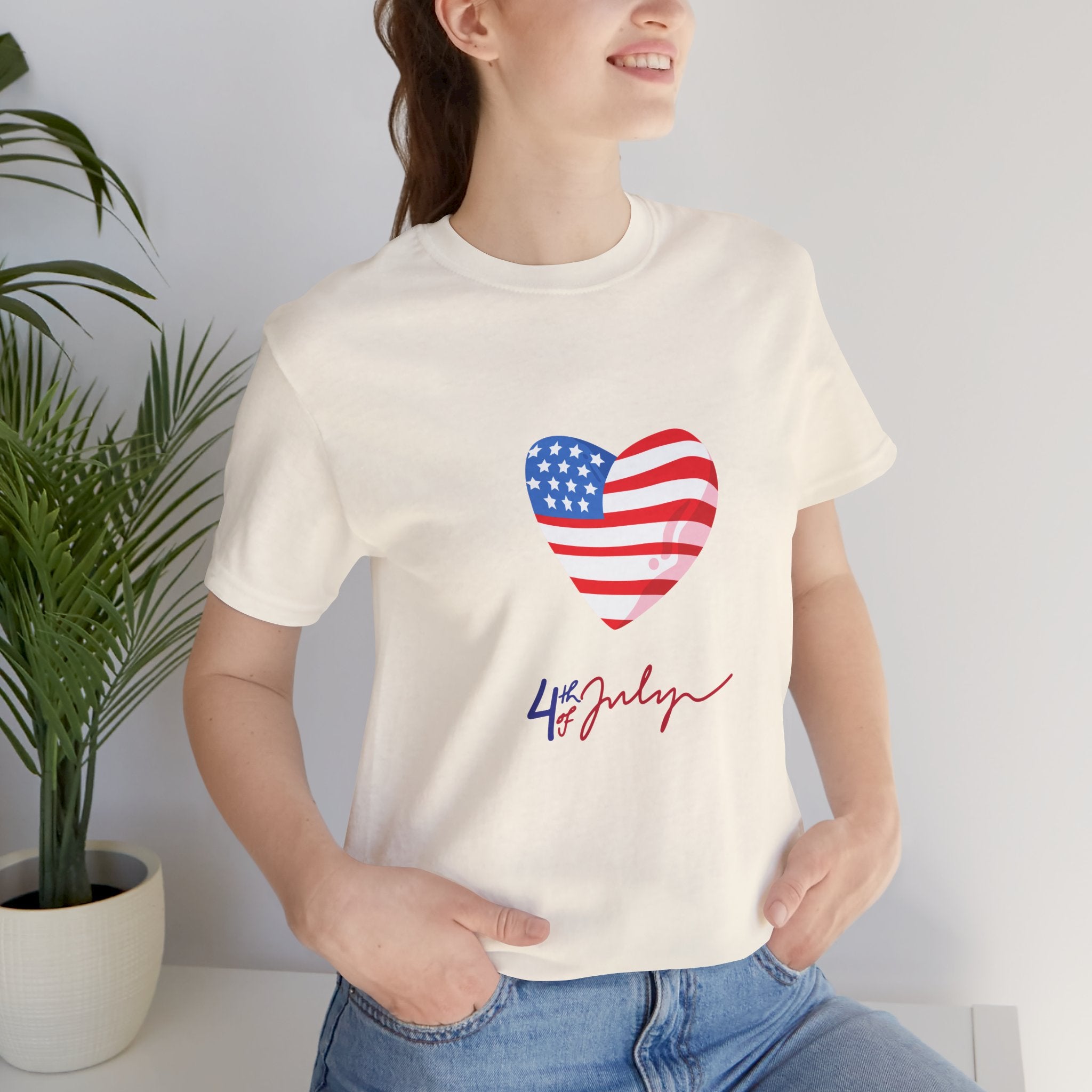 4th of July Heart Flag Tee — American Flag Heart Graphic T-Shirt