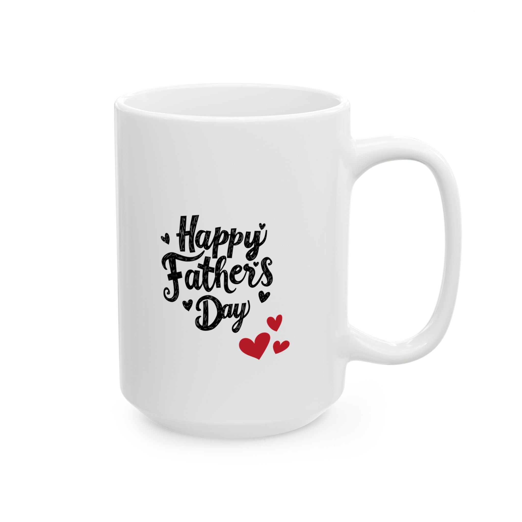 Ceramic Mug — "Super Dad" Coffee Cup with Heart Accents (11oz, 15oz)