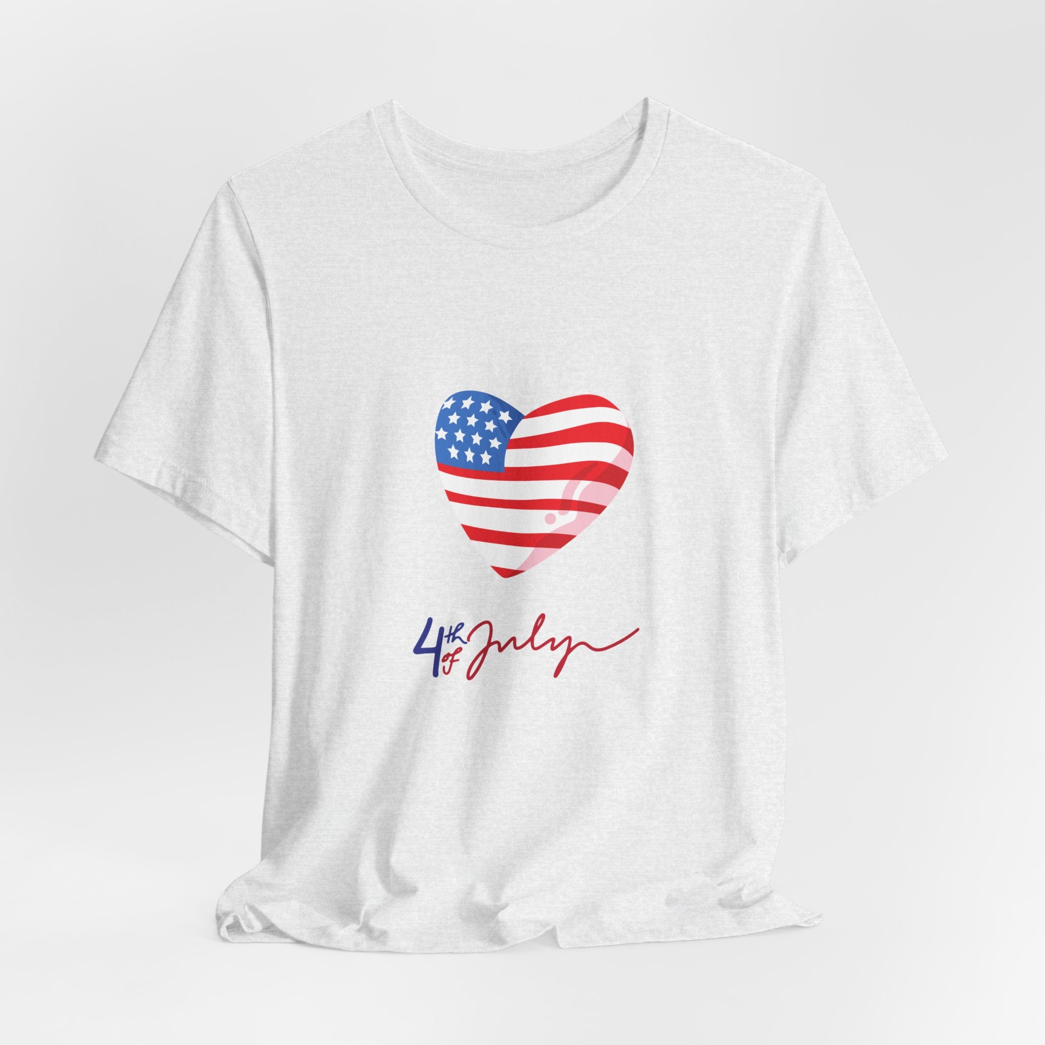 4th of July Heart Flag Tee — American Flag Heart Graphic T-Shirt