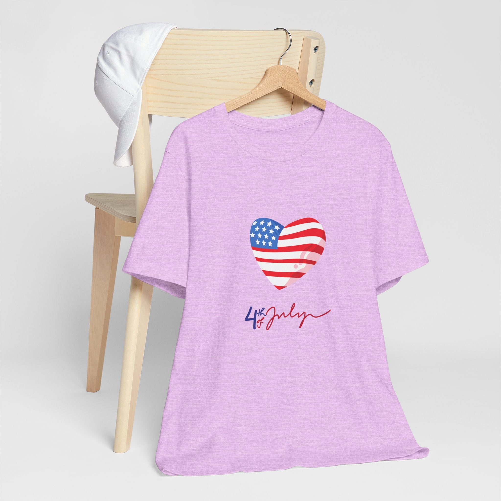4th of July Heart Flag Tee — American Flag Heart Graphic T-Shirt