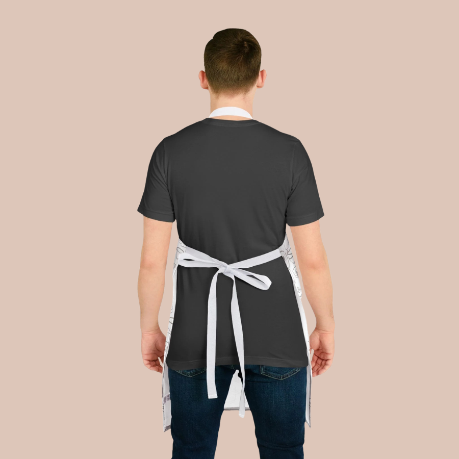 Custom Kitchen Apron - Personalized "Your Text Here" Cooking Apron with Utensil Pattern