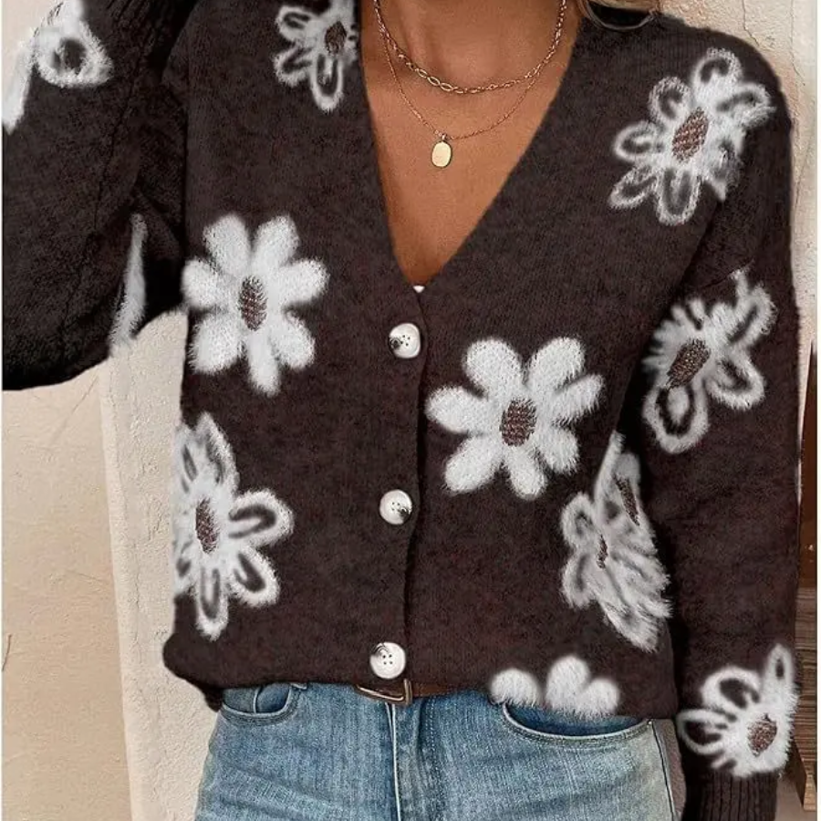 The Daisy Meadow Button Up Cardigan For Women