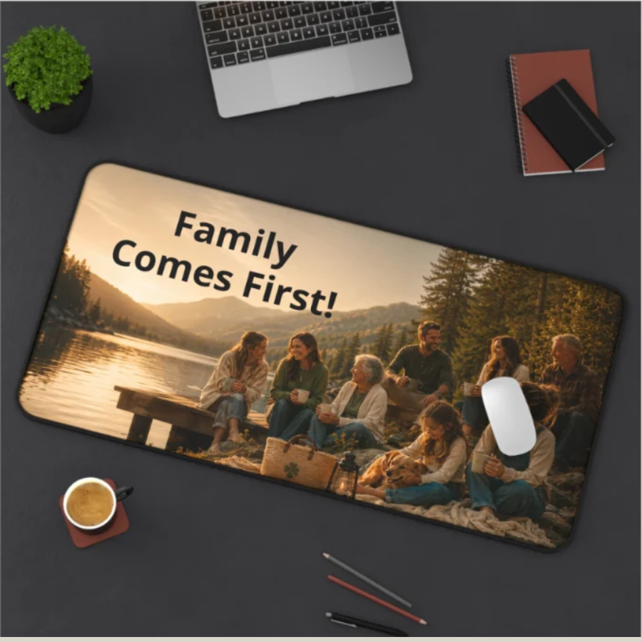 Custom Photo Desk Mat — Personalized Scenic Office Mousepad ("Print it your way")