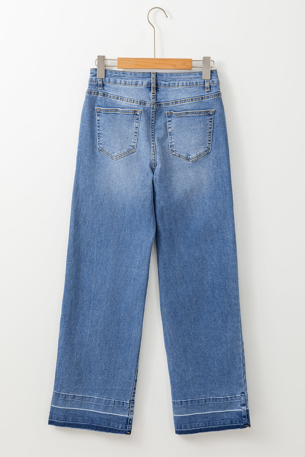 Ridgeway Raw Hem Jeans — High-Rise Straight Leg Denim
