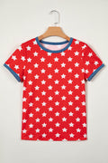 Americana Stars Colorblock Short Sleeve Top