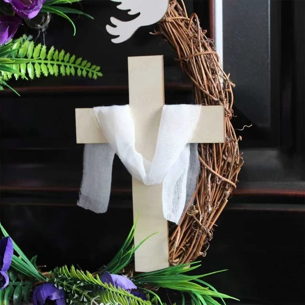 Easter Tulip Cross Wreath