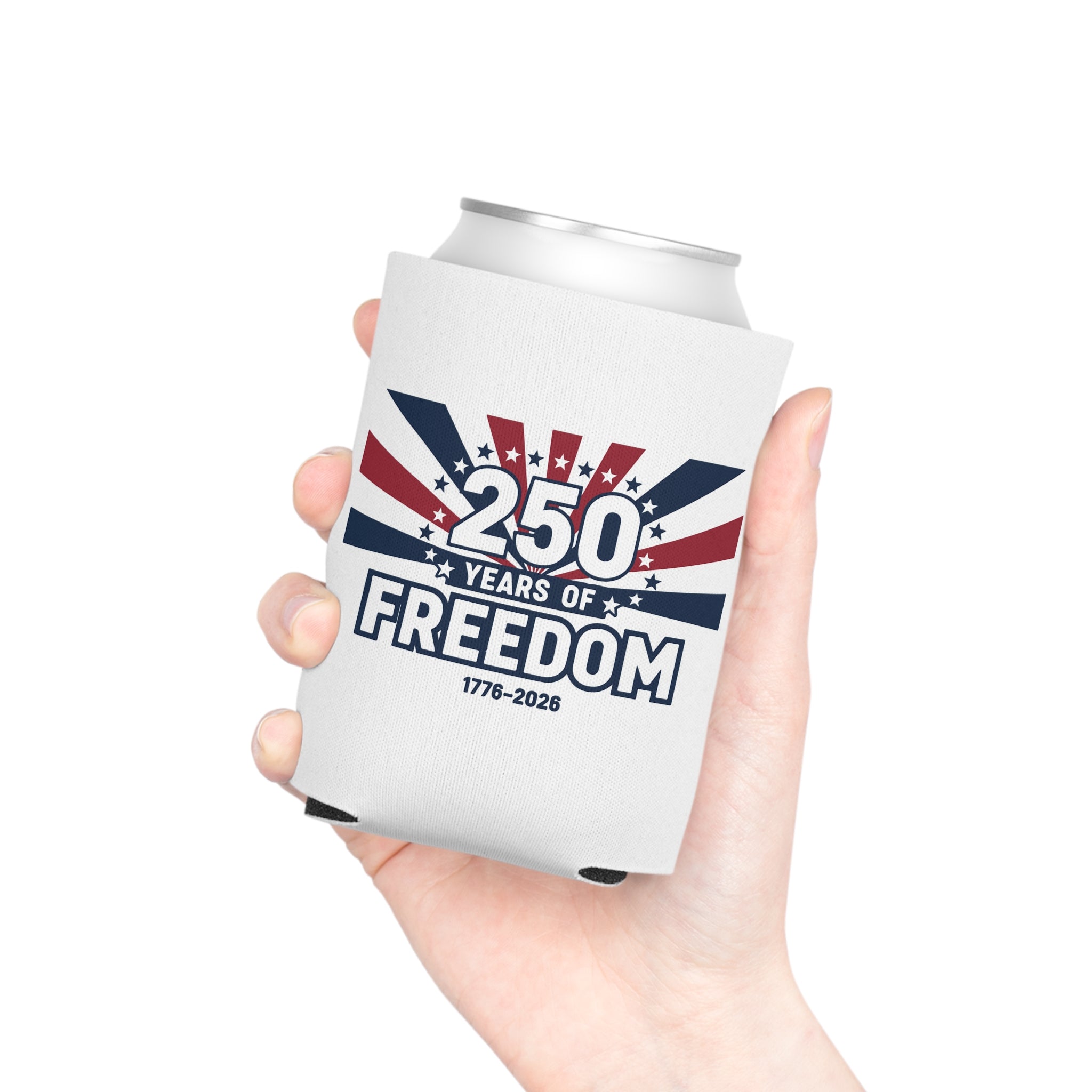 250 Years of Freedom Can Cooler — 1776–2026 Patriotic Beverage Koozie
