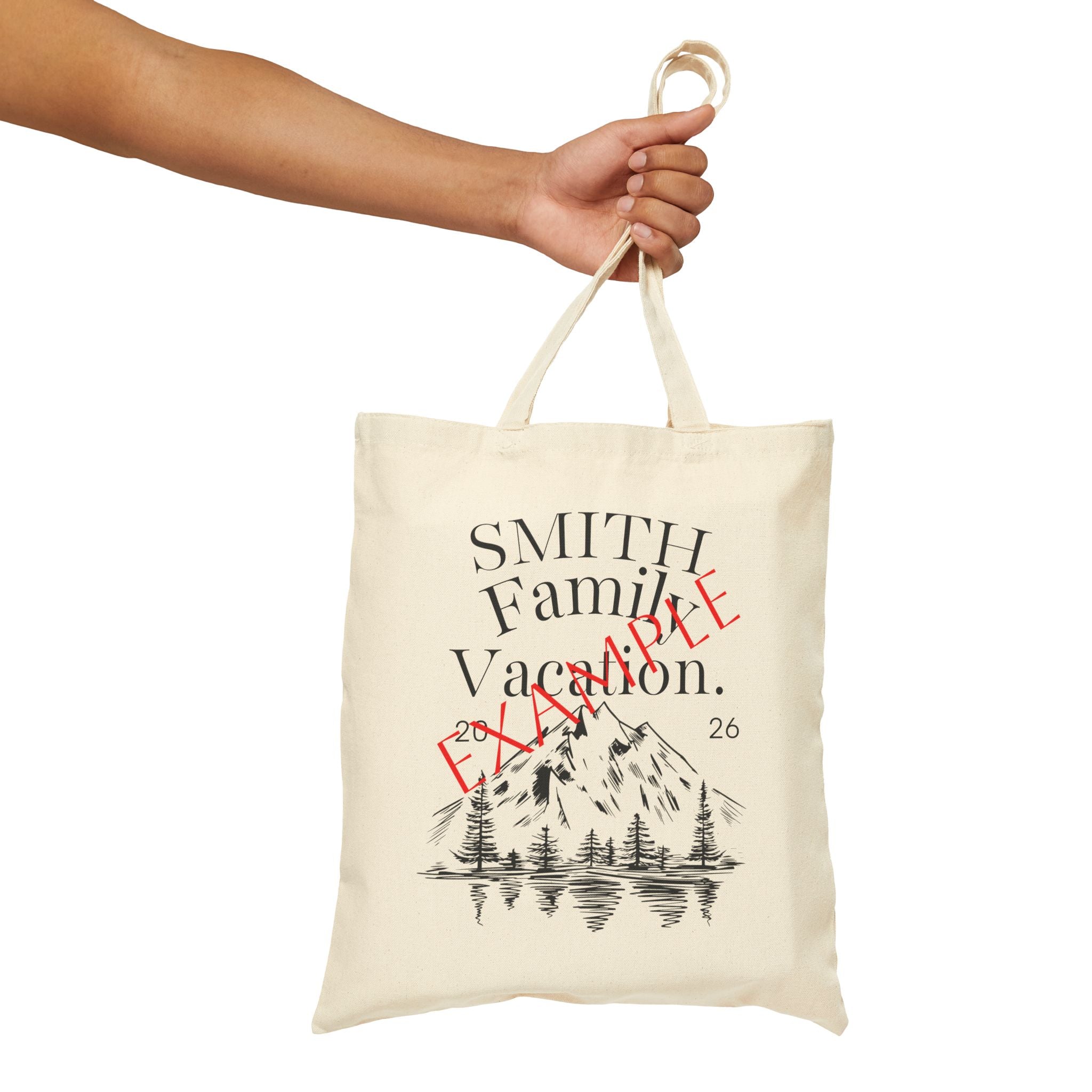 Tote Bag — Personalized Mountain Vacation Canvas Tote (Custom Name/Year)