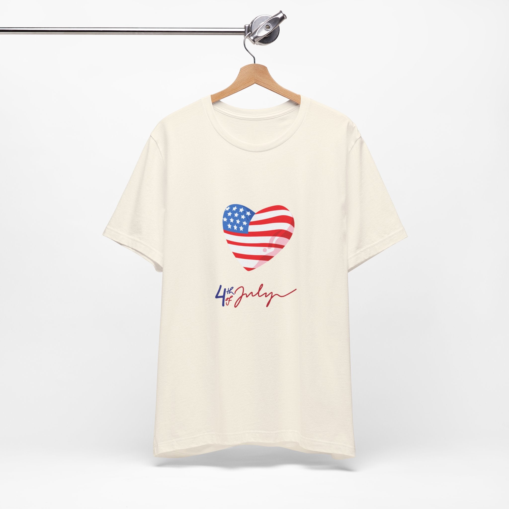 4th of July Heart Flag Tee — American Flag Heart Graphic T-Shirt