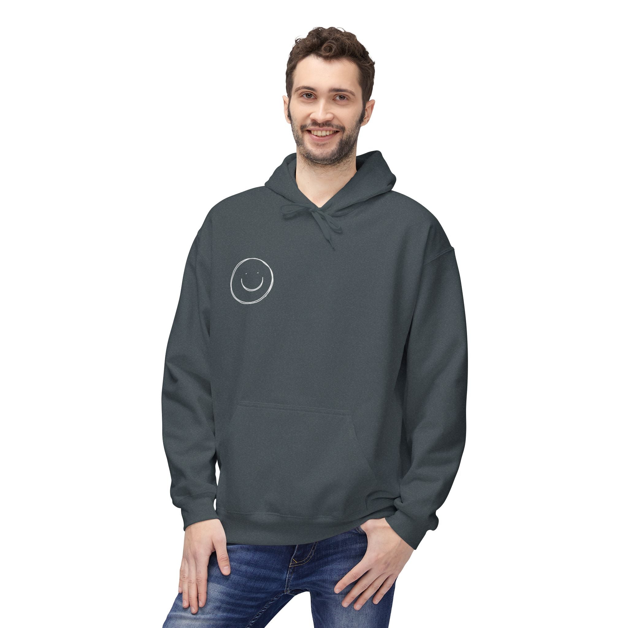 Minimalist Smiley Face  Hoodie — Small Chest Graphic