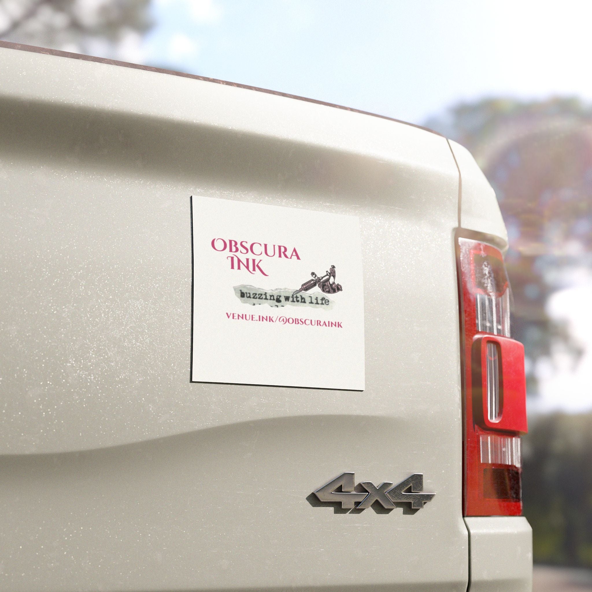 Obscura Ink "Buzzing With Life" Car Magnet — Tattoo Studio Magnet