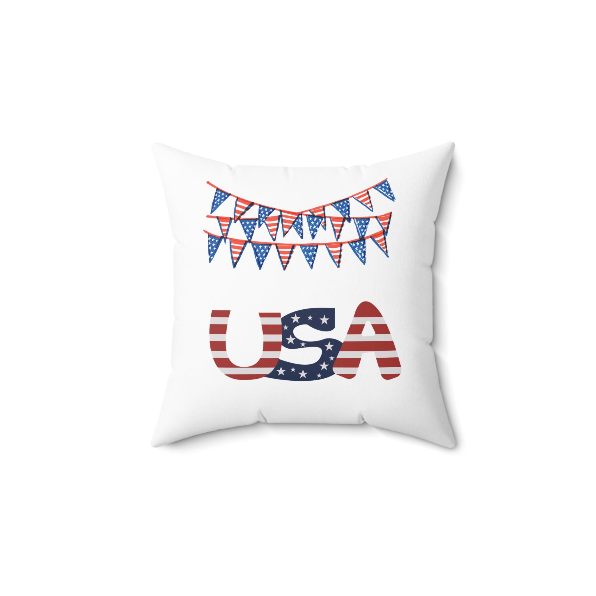 USA Flag Pillow - Patriotic Decorative Throw Pillow for 4th of July