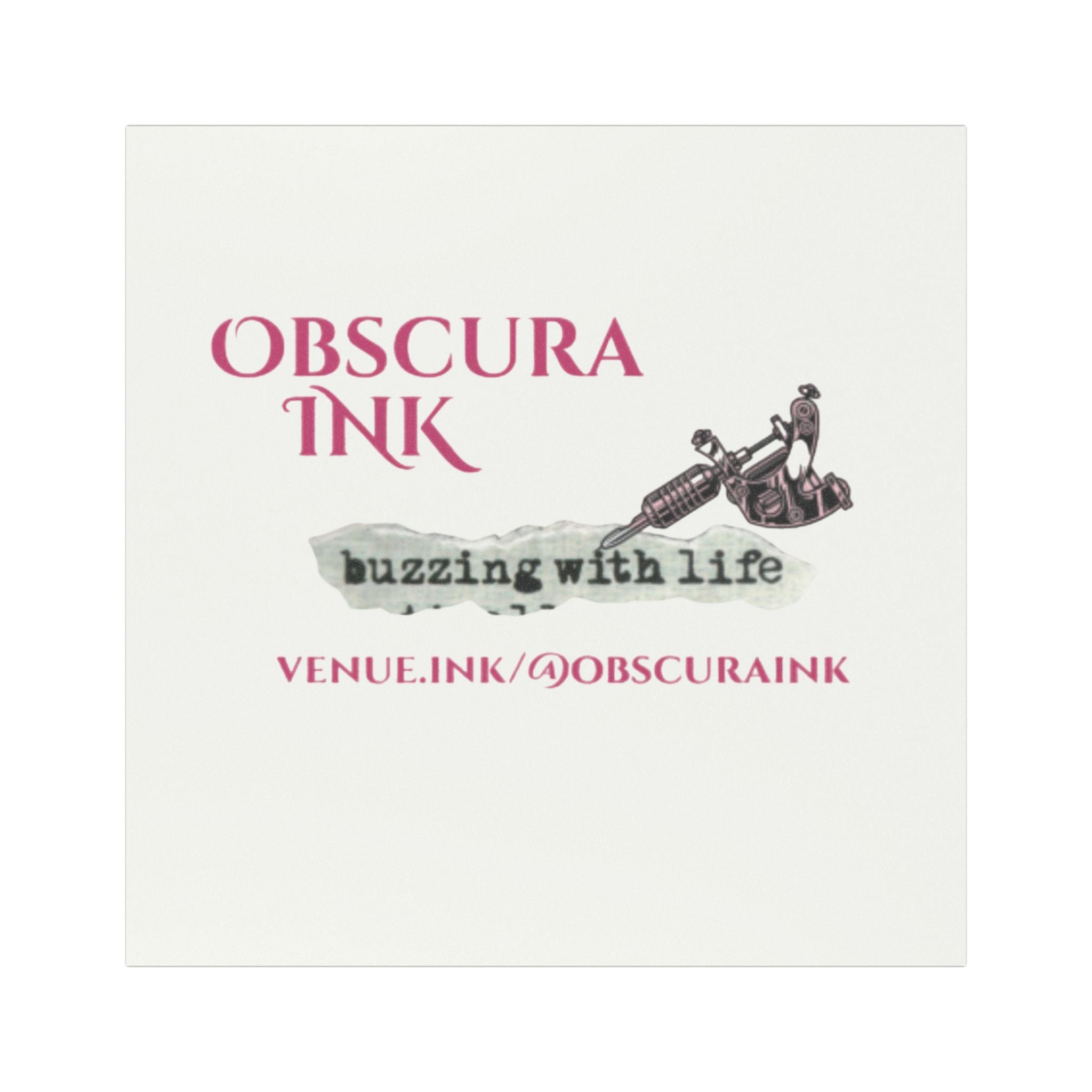 Obscura Ink "Buzzing With Life" Car Magnet — Tattoo Studio Magnet