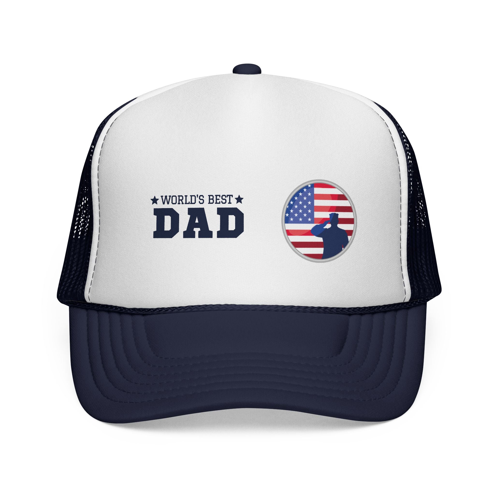 World's Best Dad Trucker Cap — Patriotic American Flag Father’s Day Hat