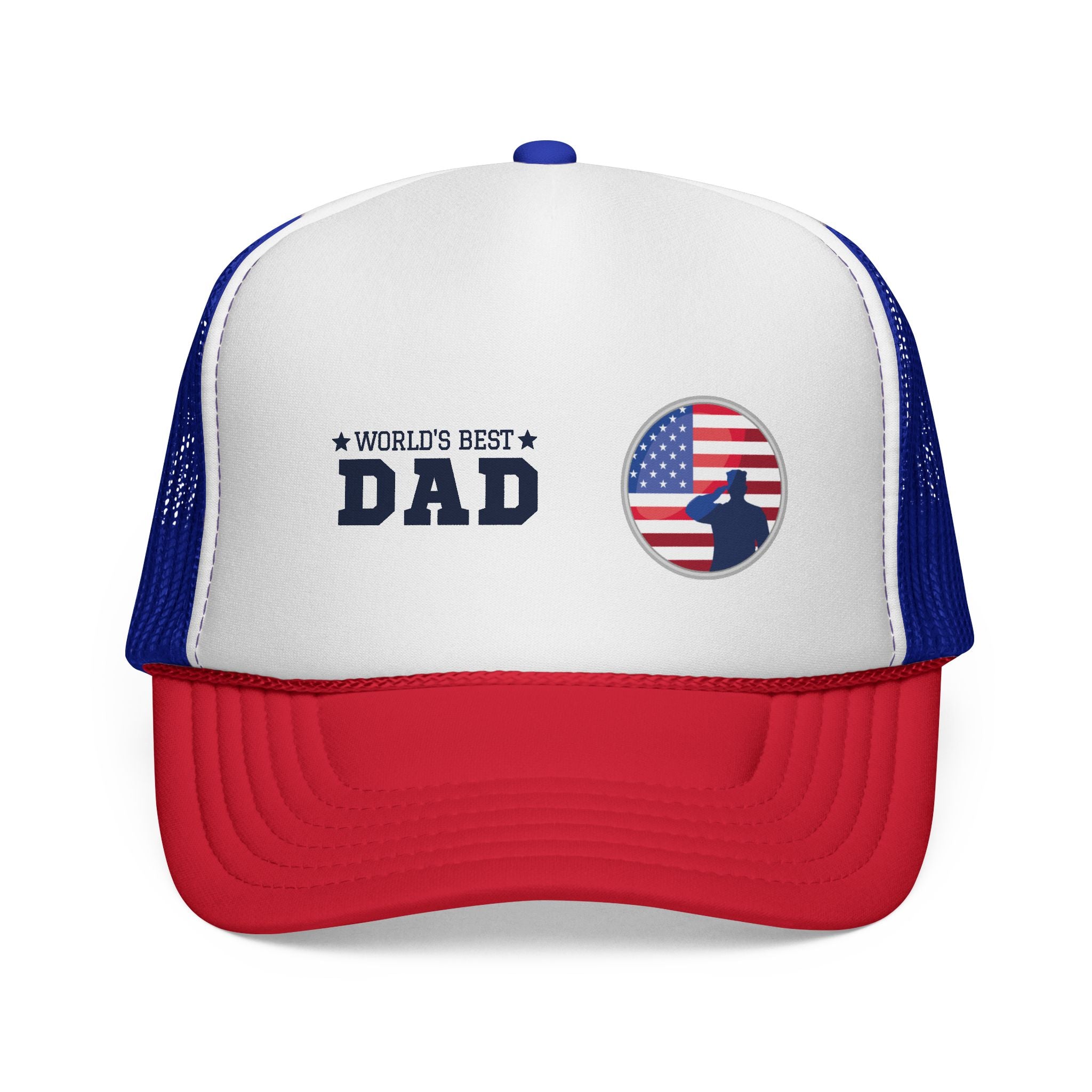 World's Best Dad Trucker Cap — Patriotic American Flag Father’s Day Hat