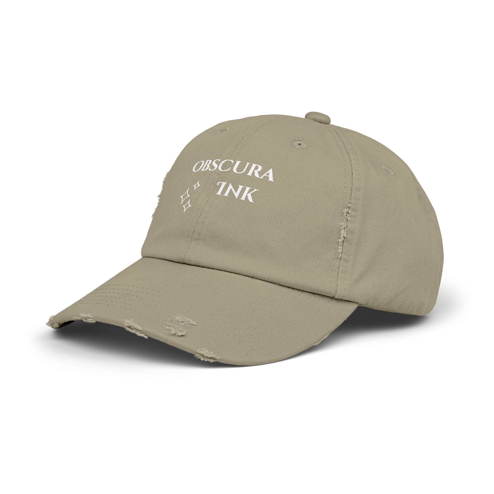 Obscura Ink Distressed Baseball Cap — Name Logo