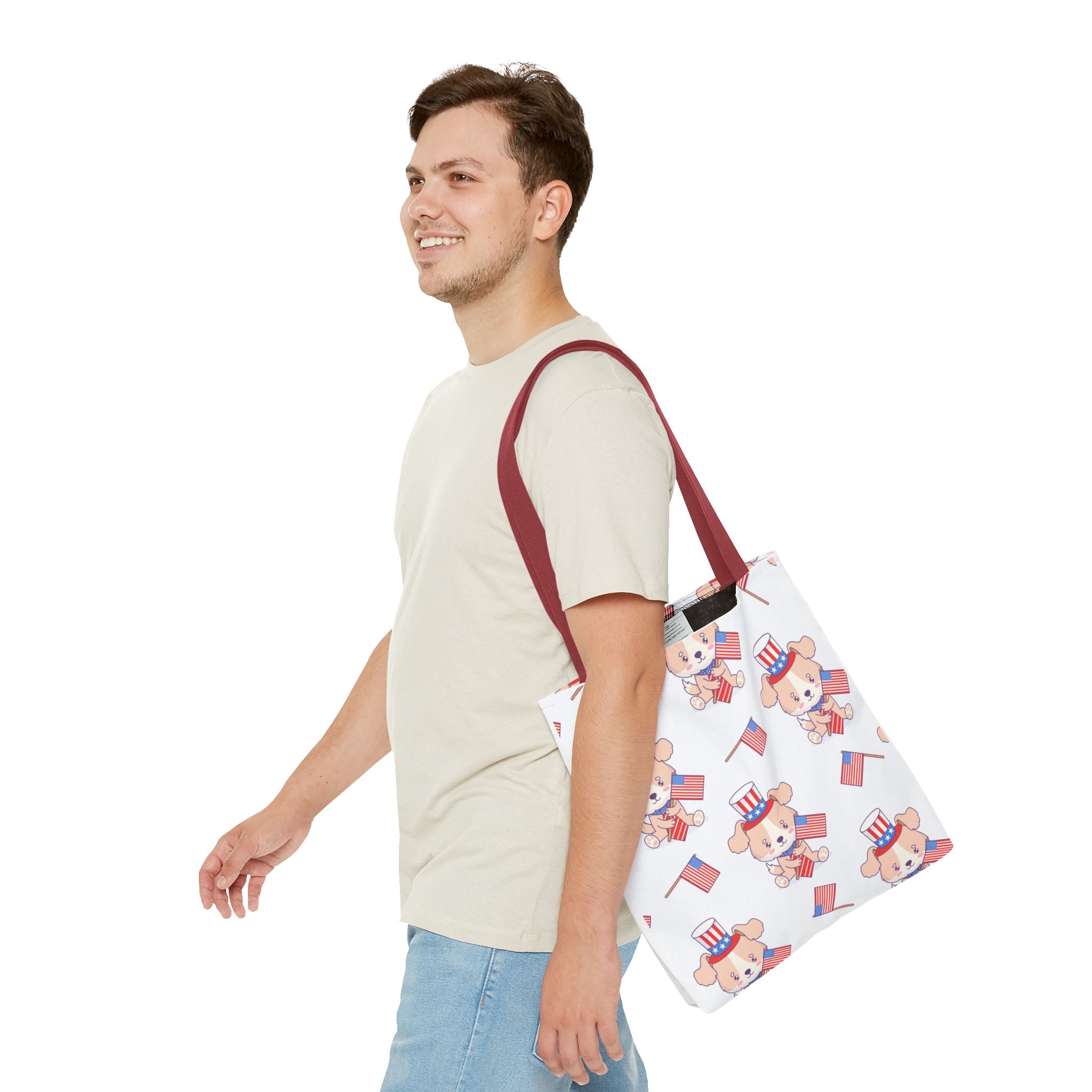 Patriotic Tote Bag - American Flag Eagle Design | Proud Made in America Tote