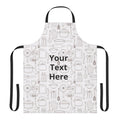 Custom Kitchen Apron - Personalized "Your Text Here" Cooking Apron with Utensil Pattern