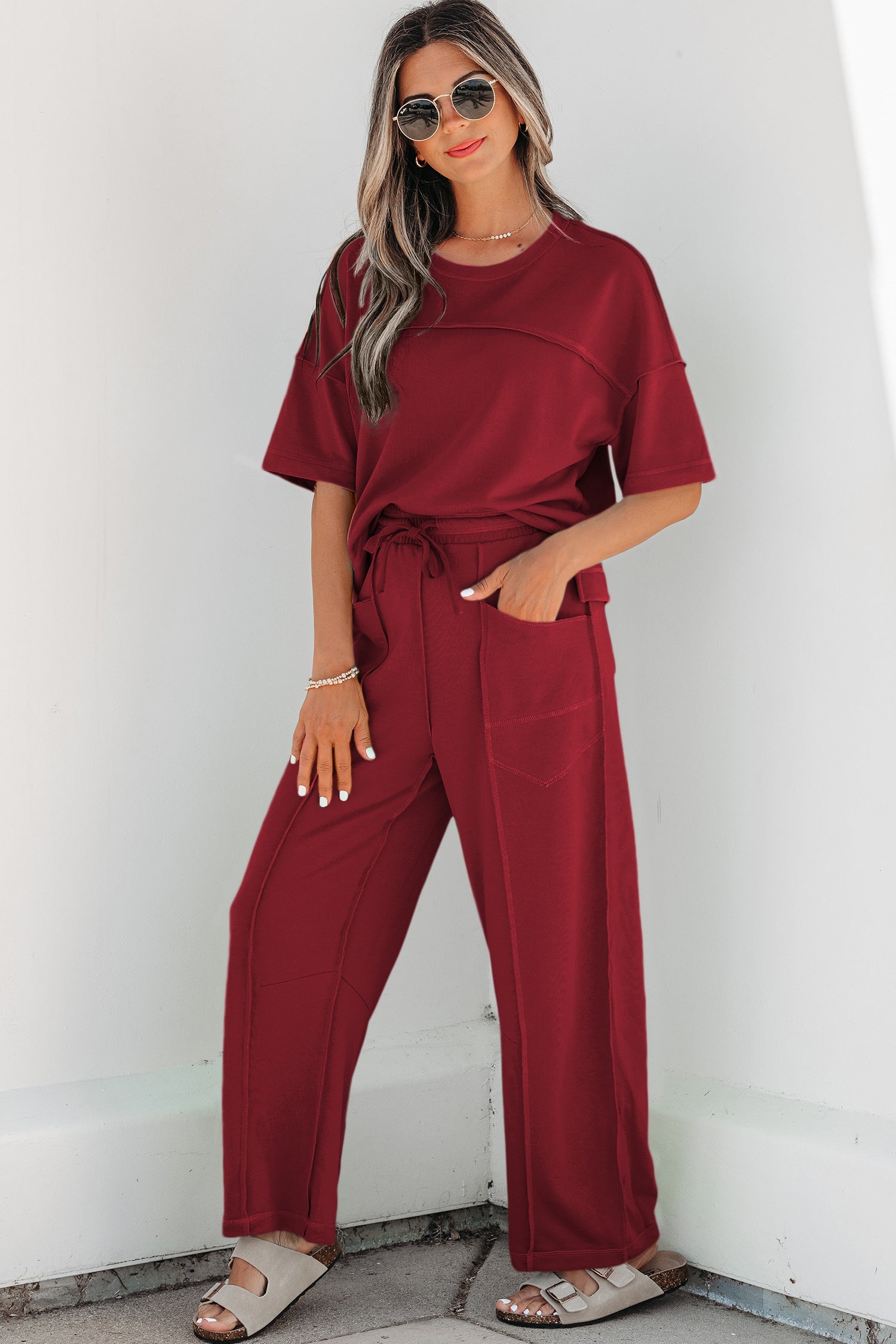 The Morning Meadow Boxy Tee and Barrel Lounge Set for Women