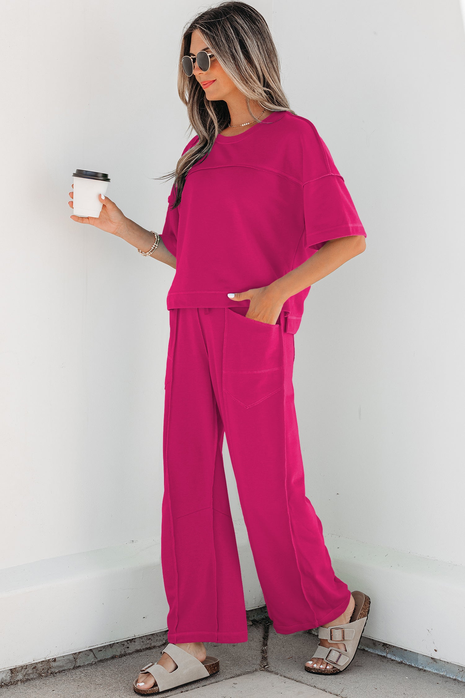 The Morning Meadow Boxy Tee and Barrel Lounge Set for Women