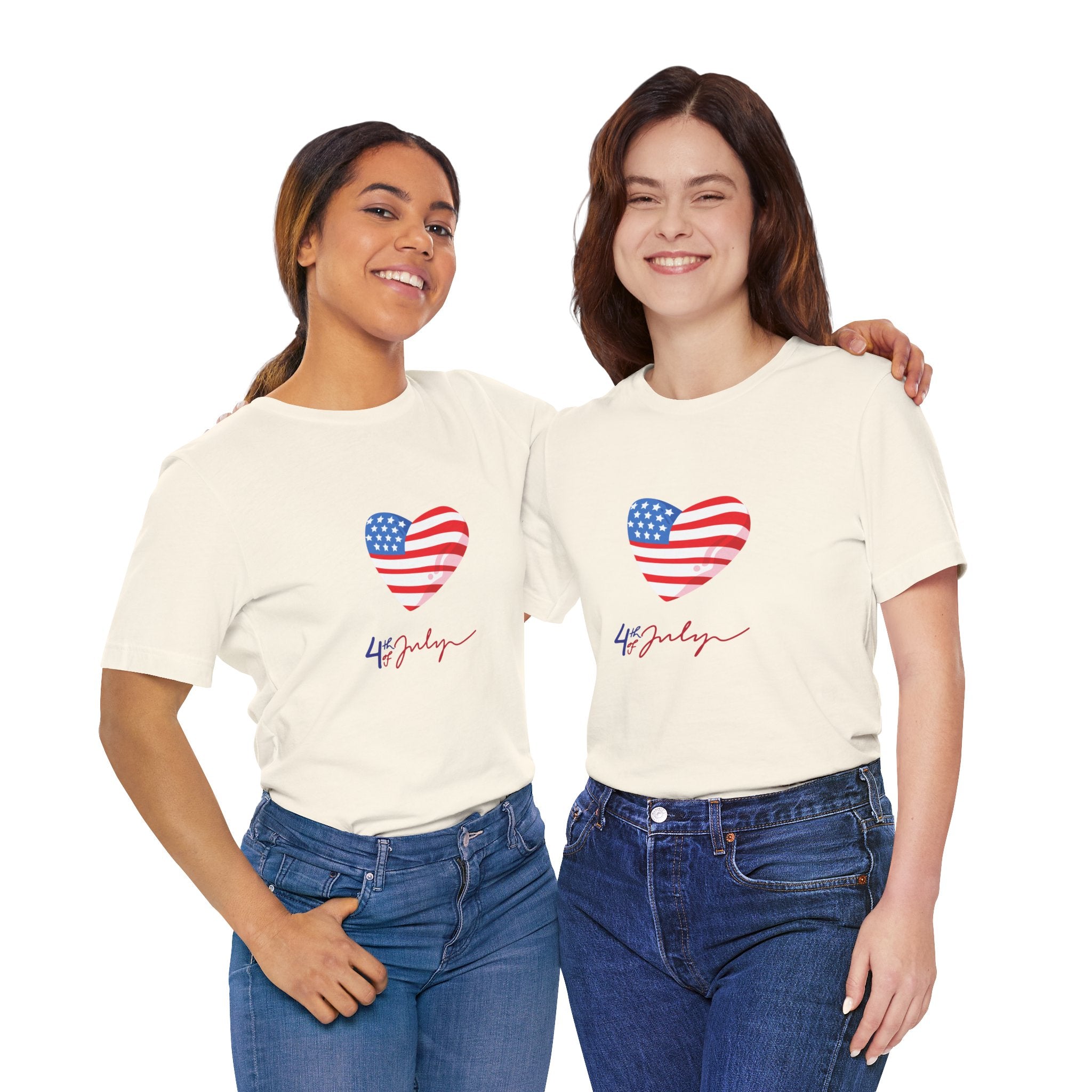 4th of July Heart Flag Tee — American Flag Heart Graphic T-Shirt