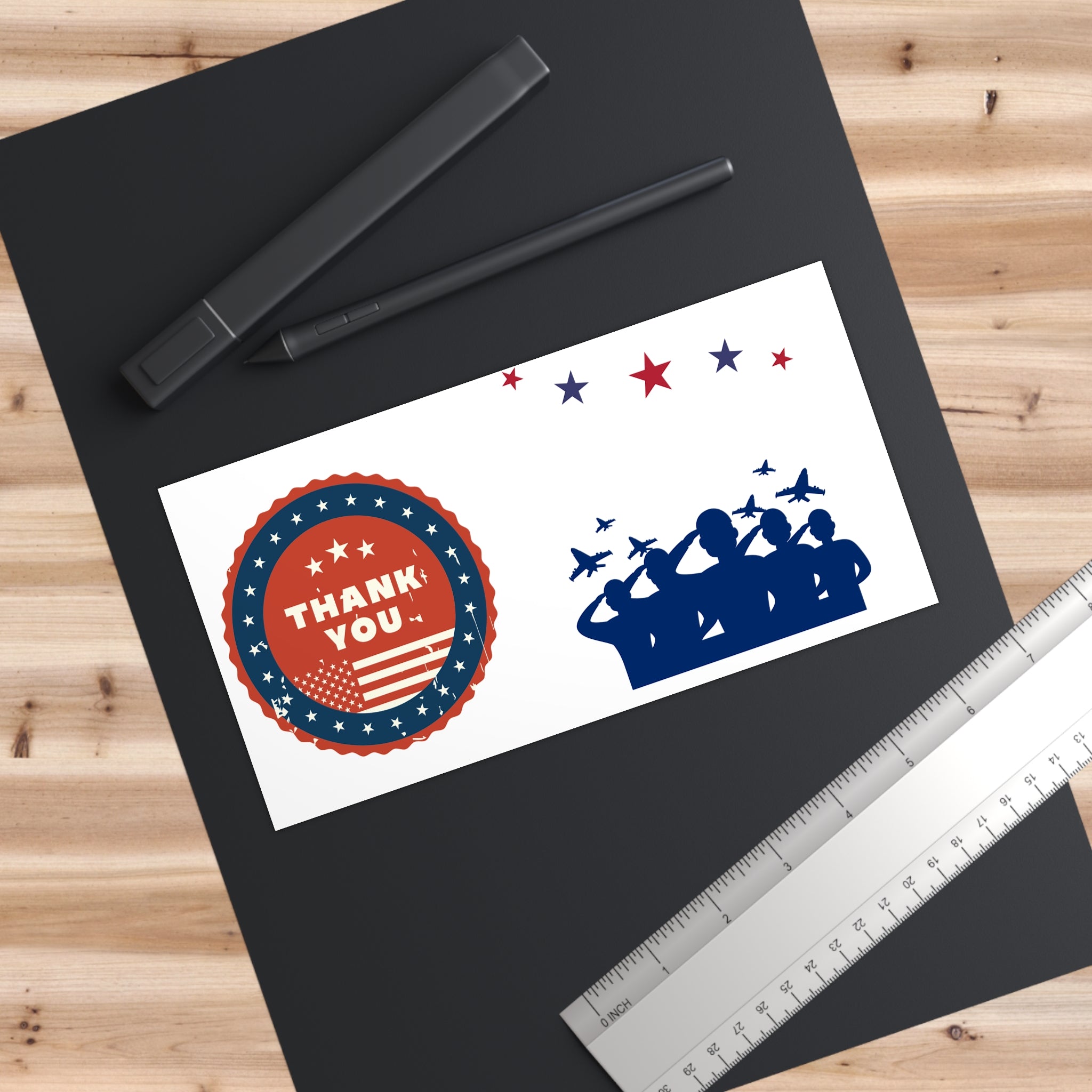 Military Thank You Bumper Sticker – Patriotic Salute Design