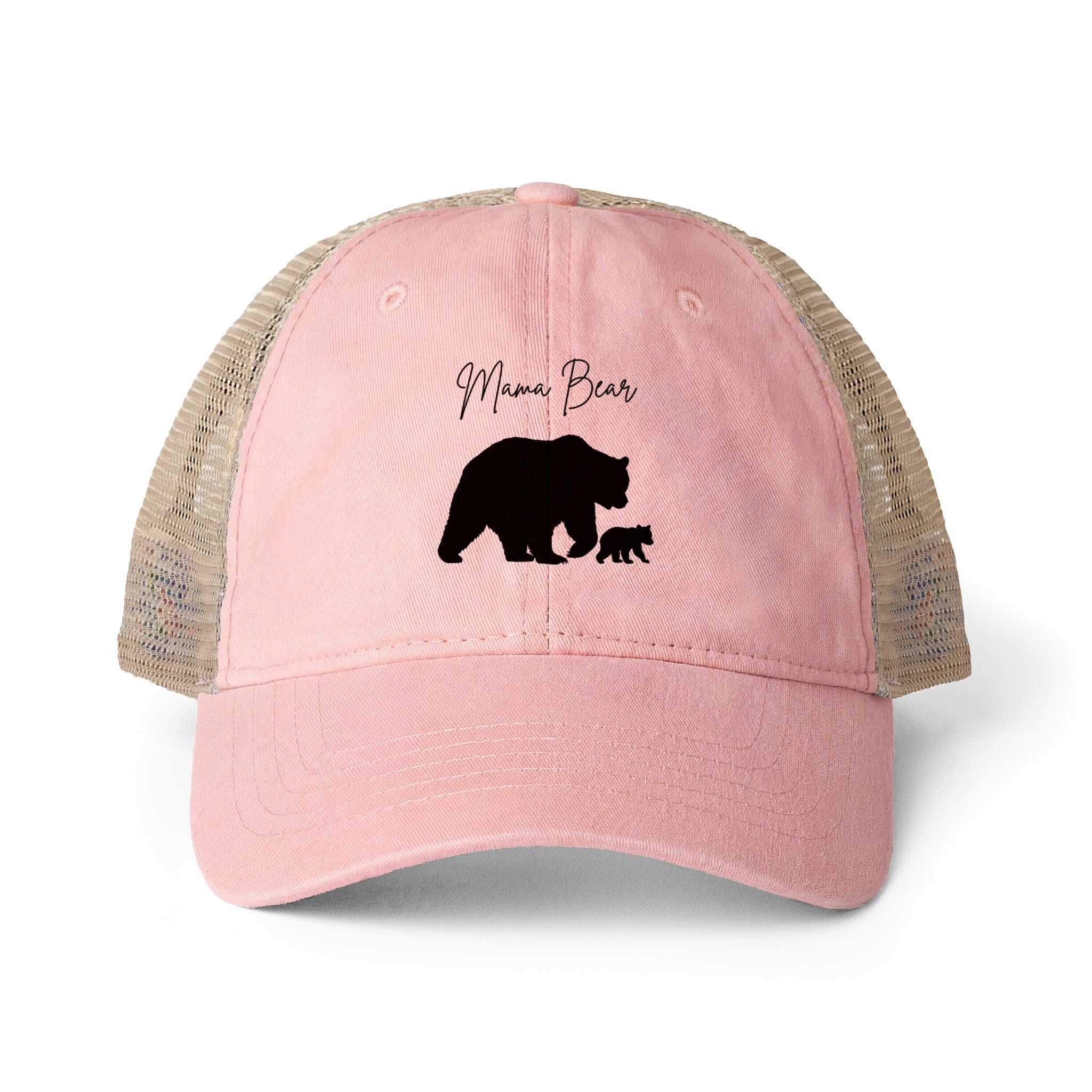 Women's Washed Mesh-Back Cap - Mama Bear