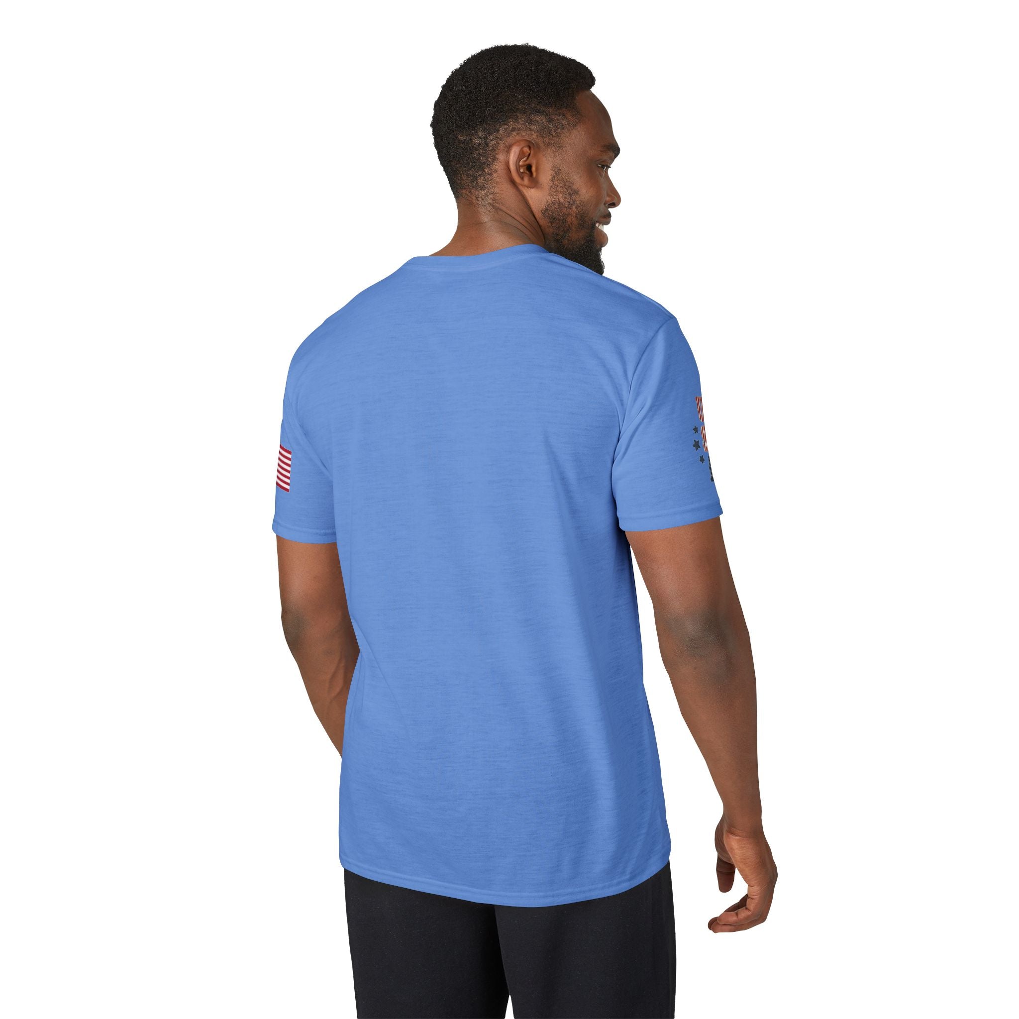 Patriotic T-Shirt — "Land of the Free, Home of the Brave" USA Flag Tee