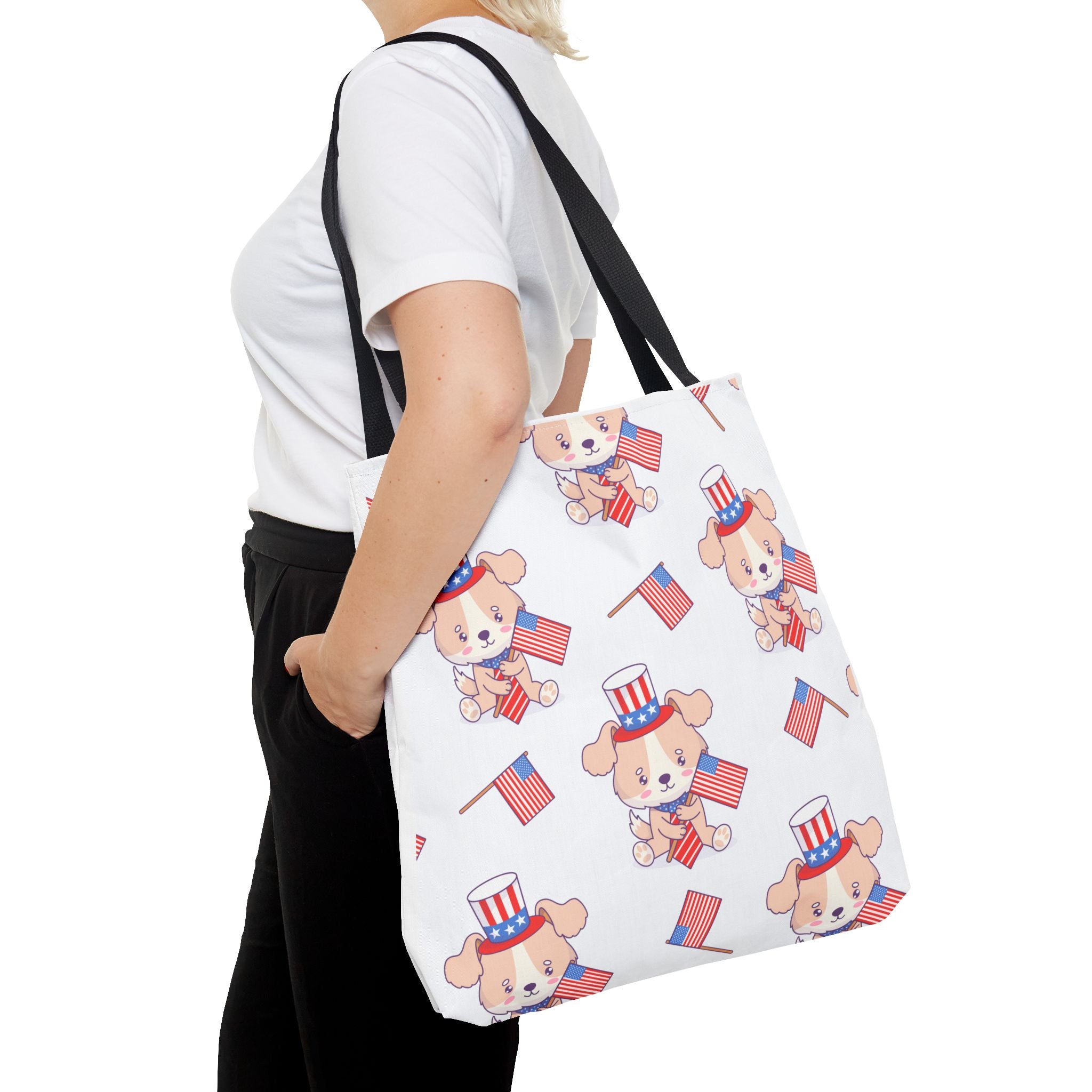 Patriotic Tote Bag - American Flag Eagle Design | Proud Made in America Tote