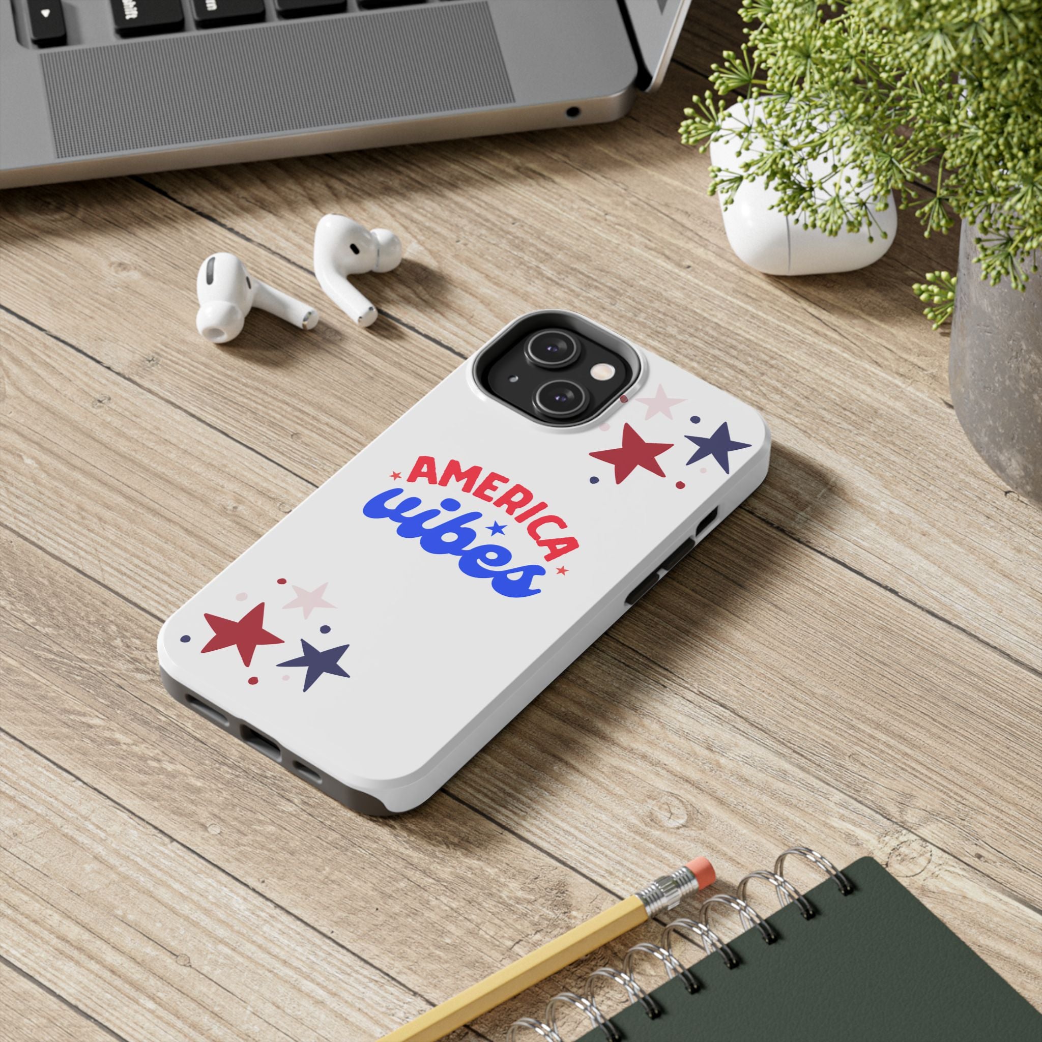America Vibes Tough Phone Case — Patriotic Red White Blue Stars iPhone Case