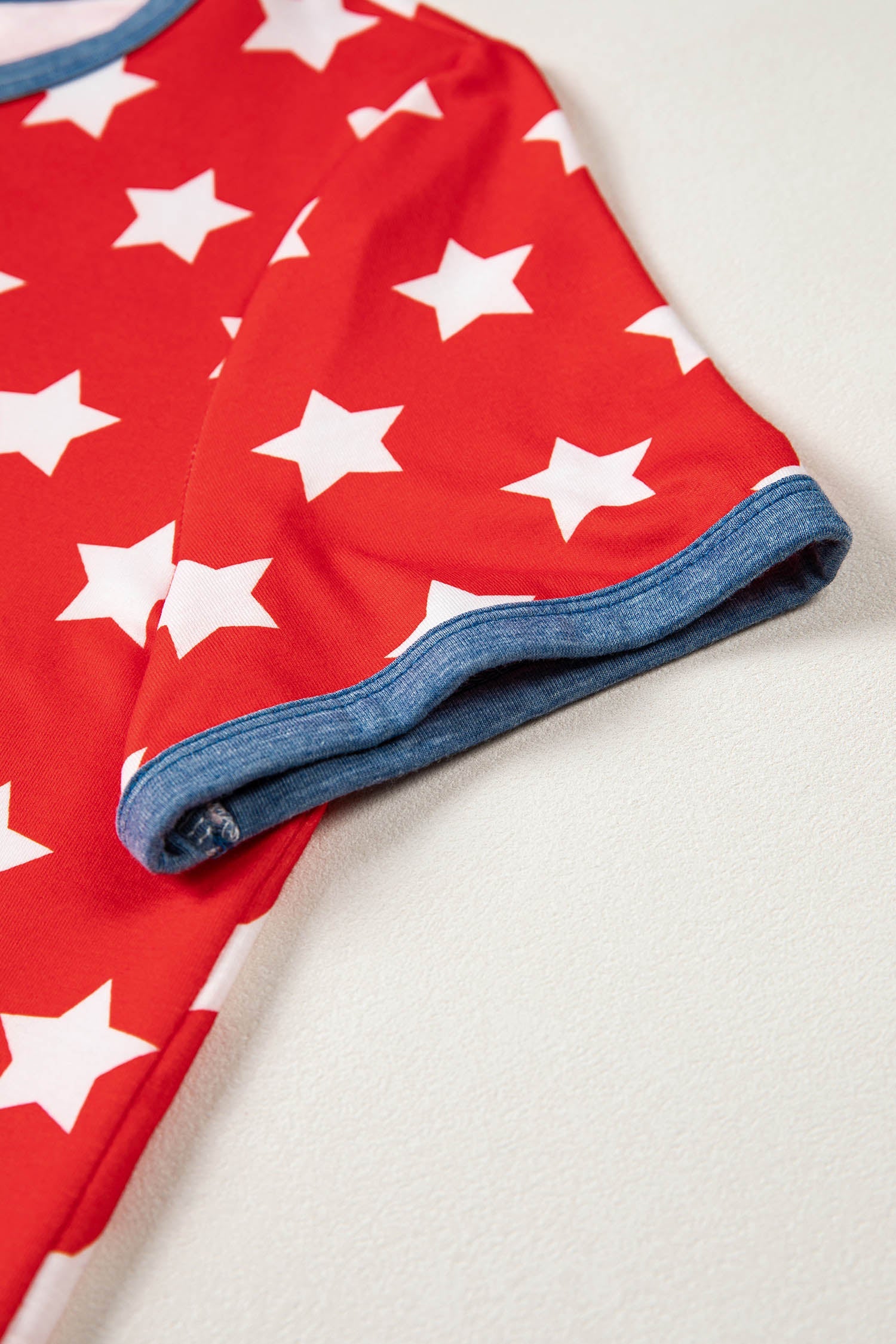 Americana Stars Colorblock Short Sleeve Top
