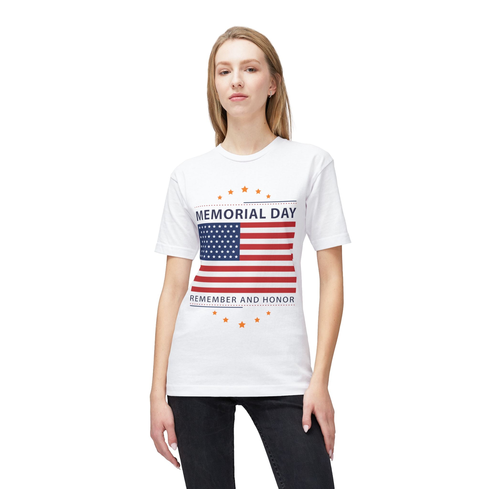 Memorial Day T-Shirt - American Flag "Remember and Honor" Patriotic Tee