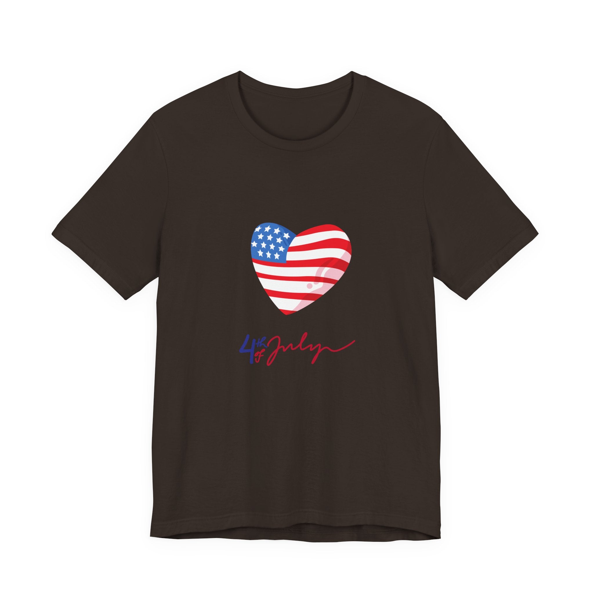 4th of July Heart Flag Tee — American Flag Heart Graphic T-Shirt