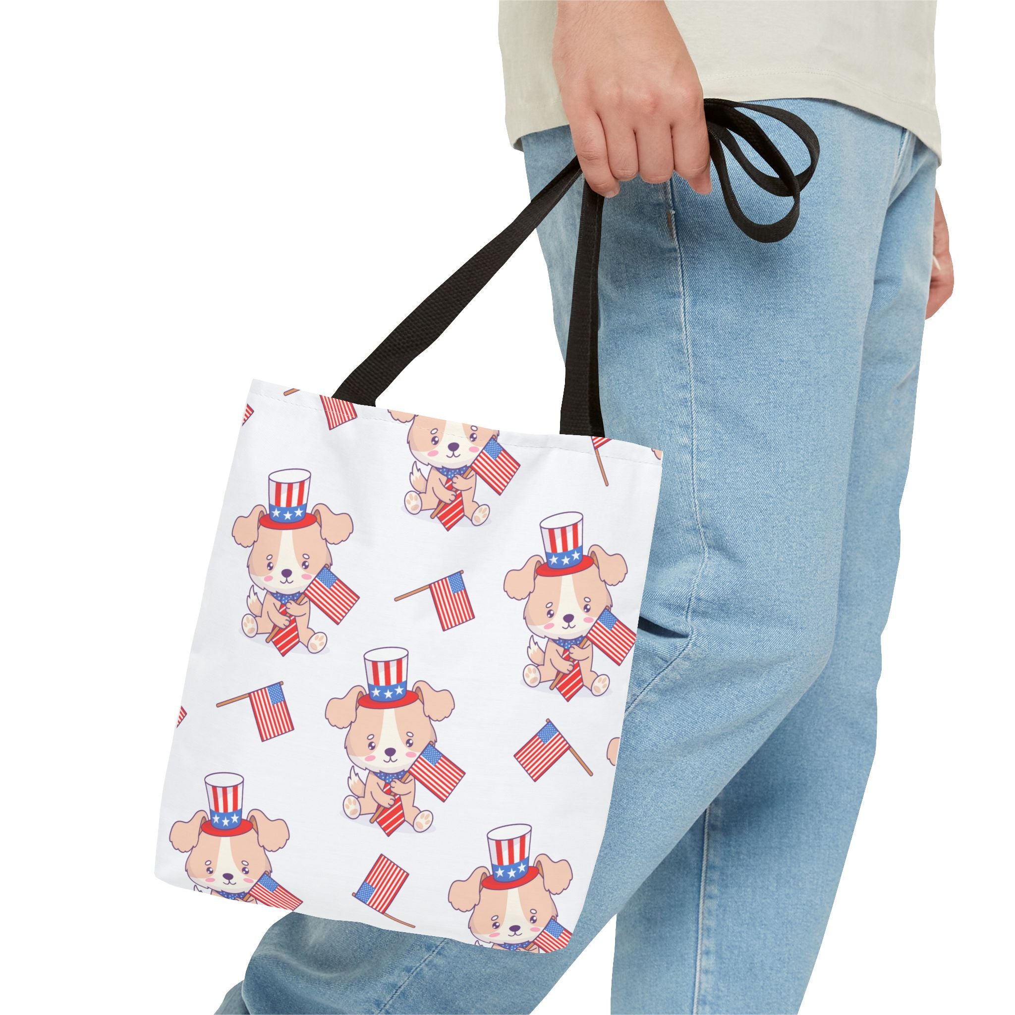 Patriotic Tote Bag - American Flag Eagle Design | Proud Made in America Tote