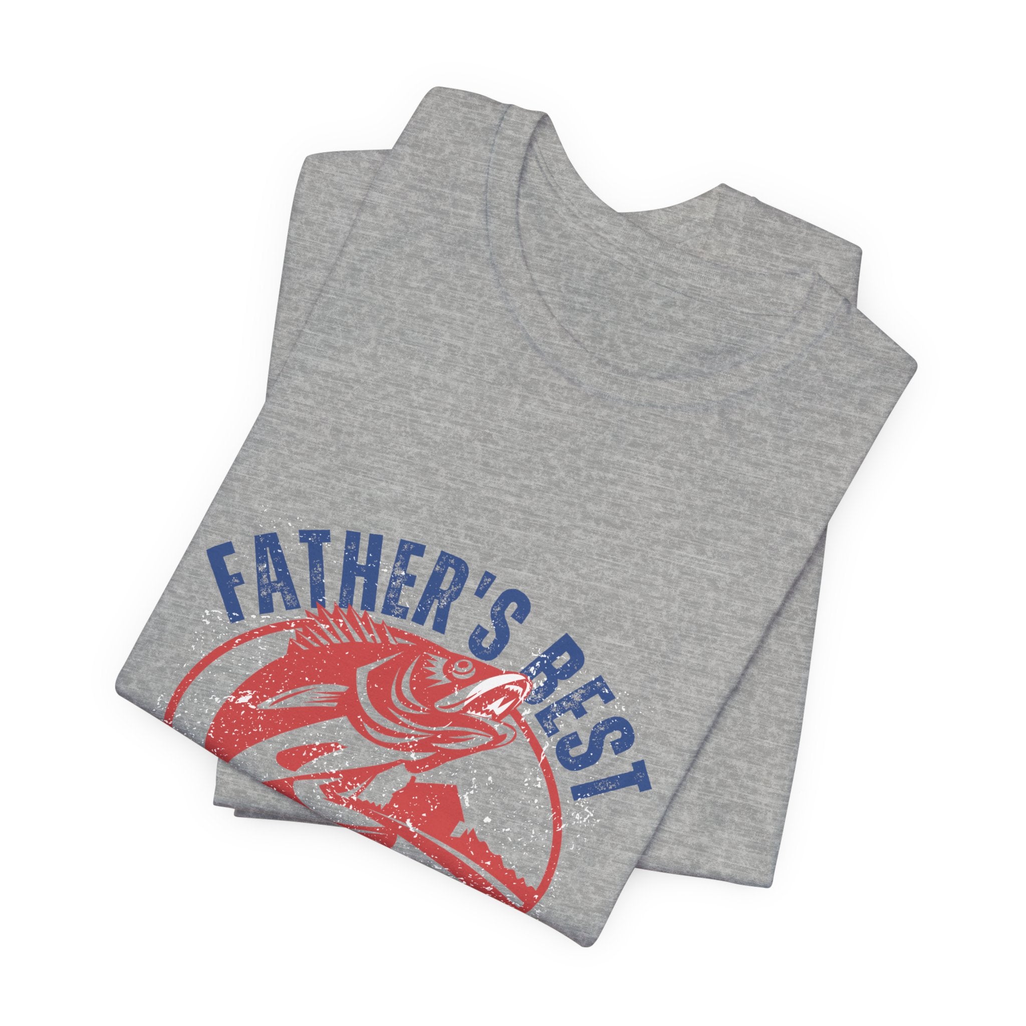 Father's Best Holiday Job T-Shirt — Vintage Fishing Dad Christmas Tee