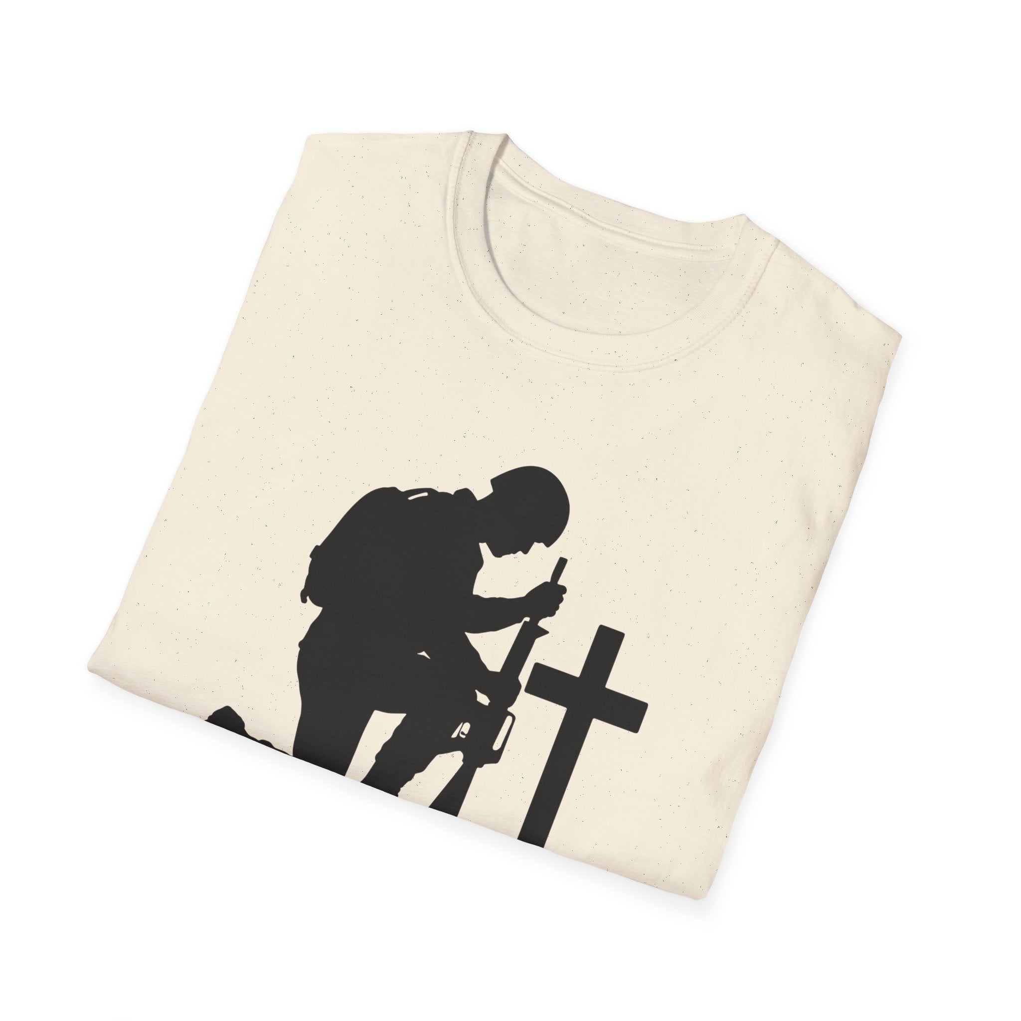 Remember Soldier Kneeling Cross T-Shirt — Military Memorial Tee