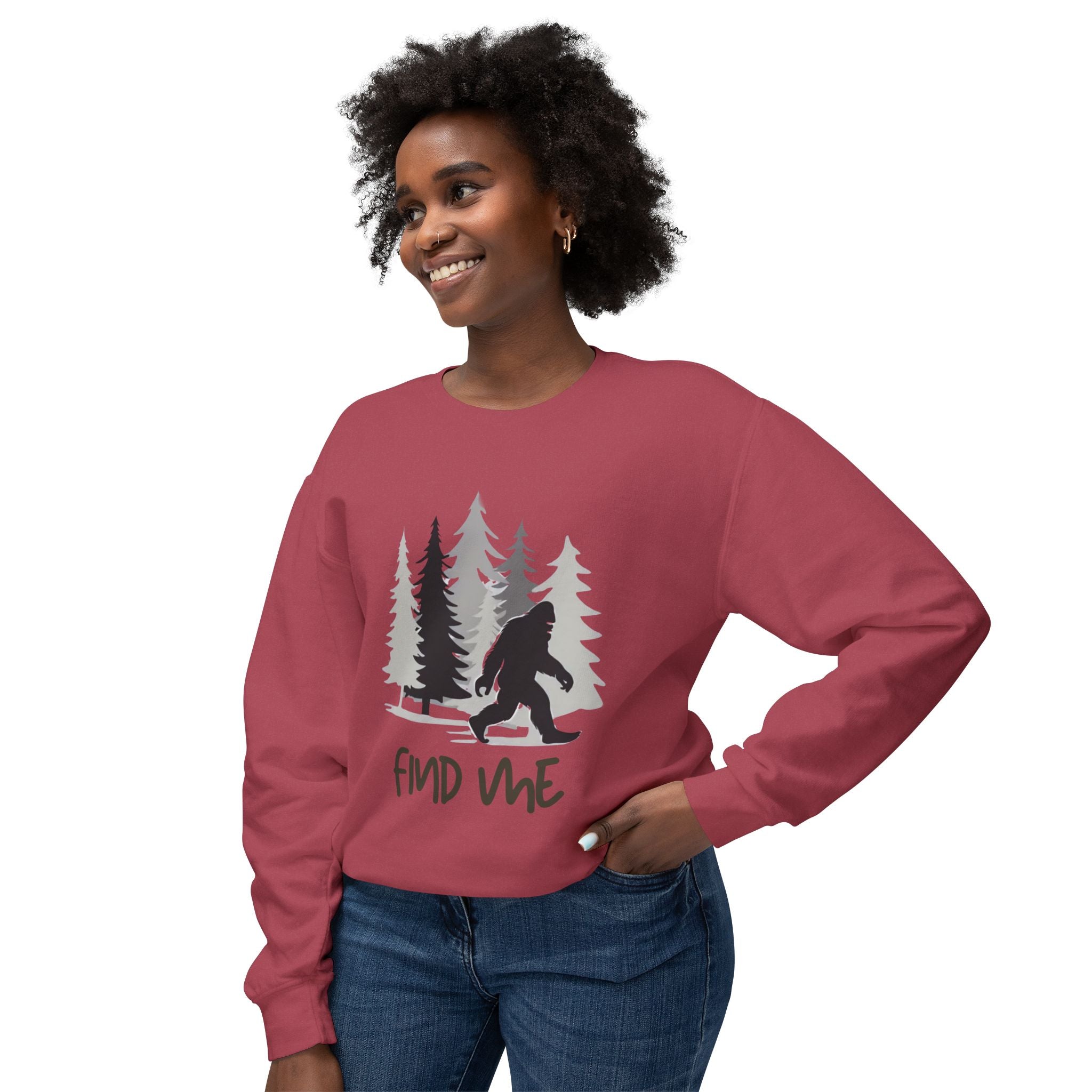 Find Me Sweatshirt — Bigfoot Sasquatch Graphic Crewneck