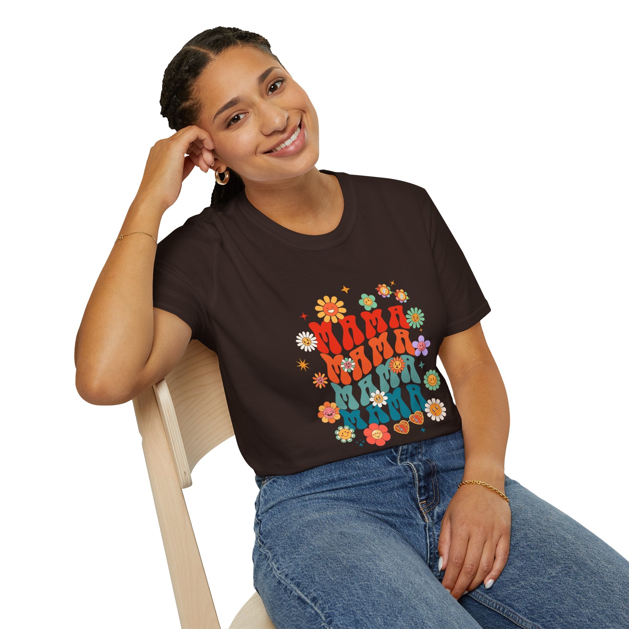 Mama Retro Floral Tee — Vintage 70s-Inspired Mother's Day T-Shirt