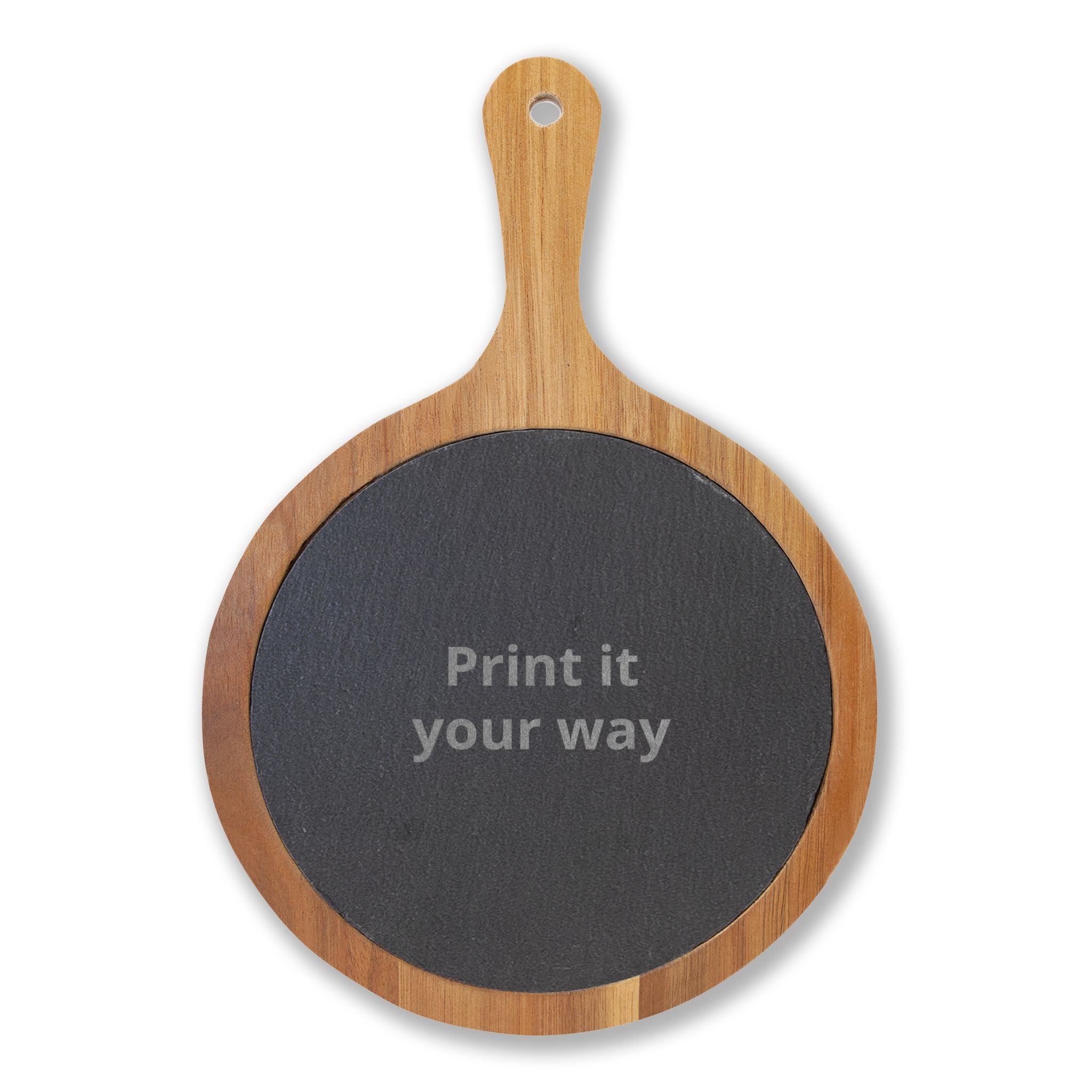 Personalized Engraved Charcuterie Board with Slate Insert & Cheese Knives