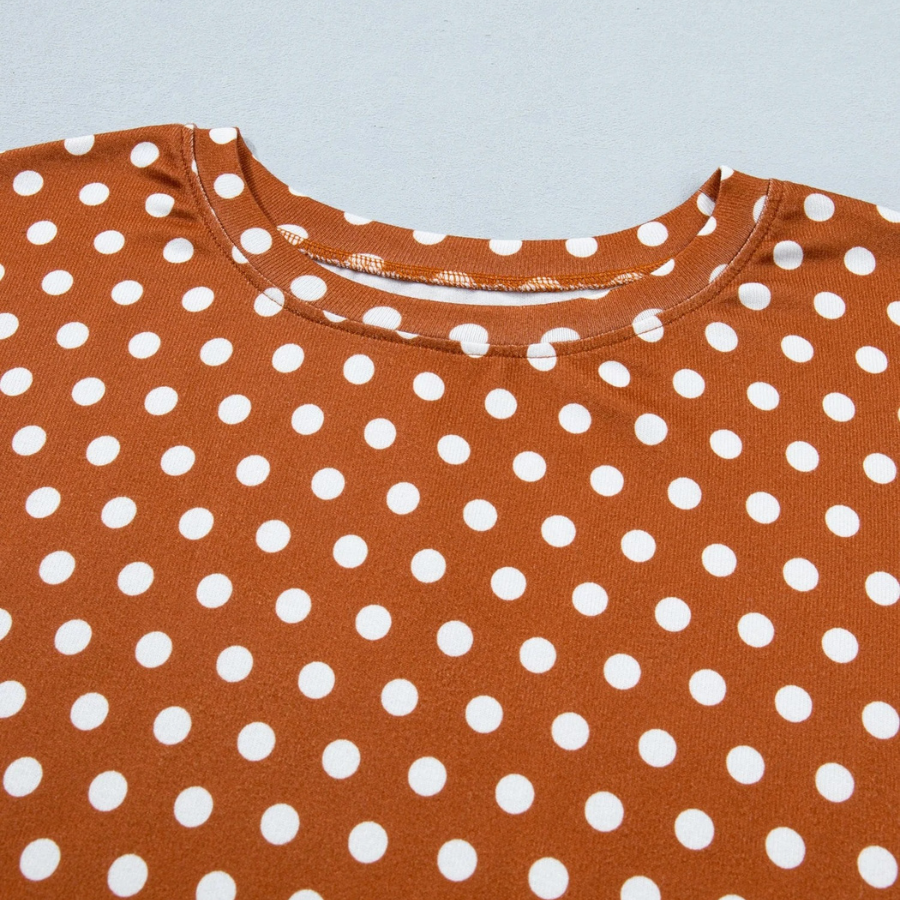 Plus Size Polka Dot Tee & Loose Shorts Set