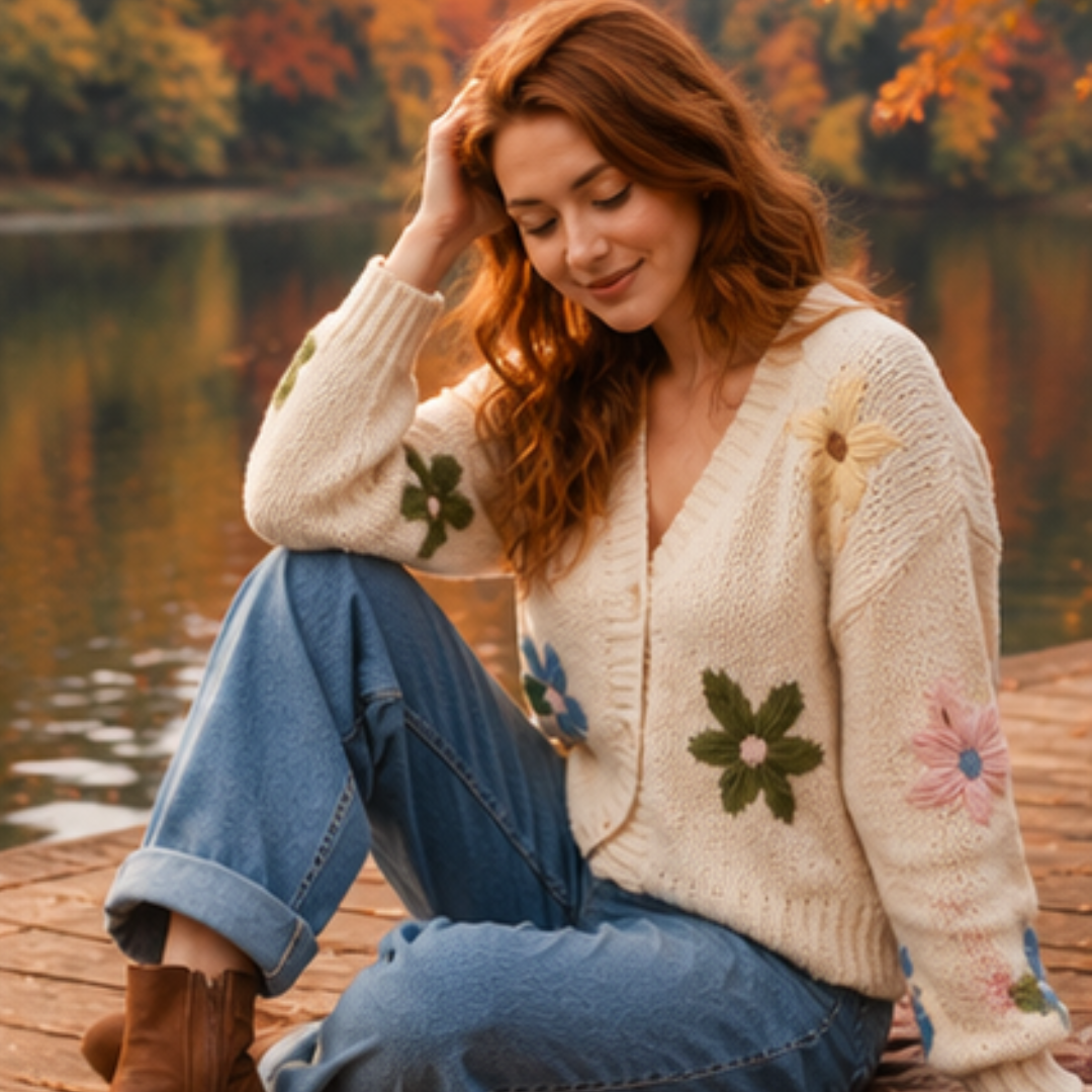 The Wildflower button up Cardigan For Women