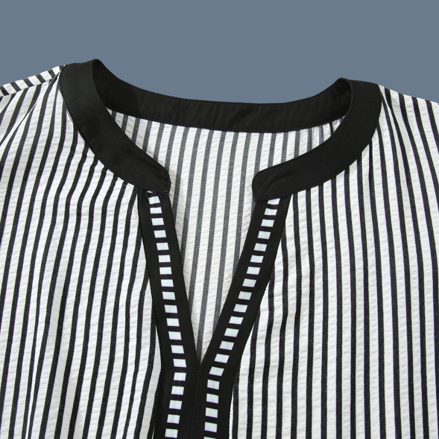 Plus Size Stripe Flutter Sleeve V-Neck Maxi Dress