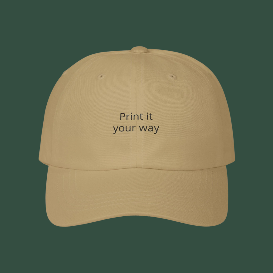 Minimal 'Print it your way' Embroidered Hat