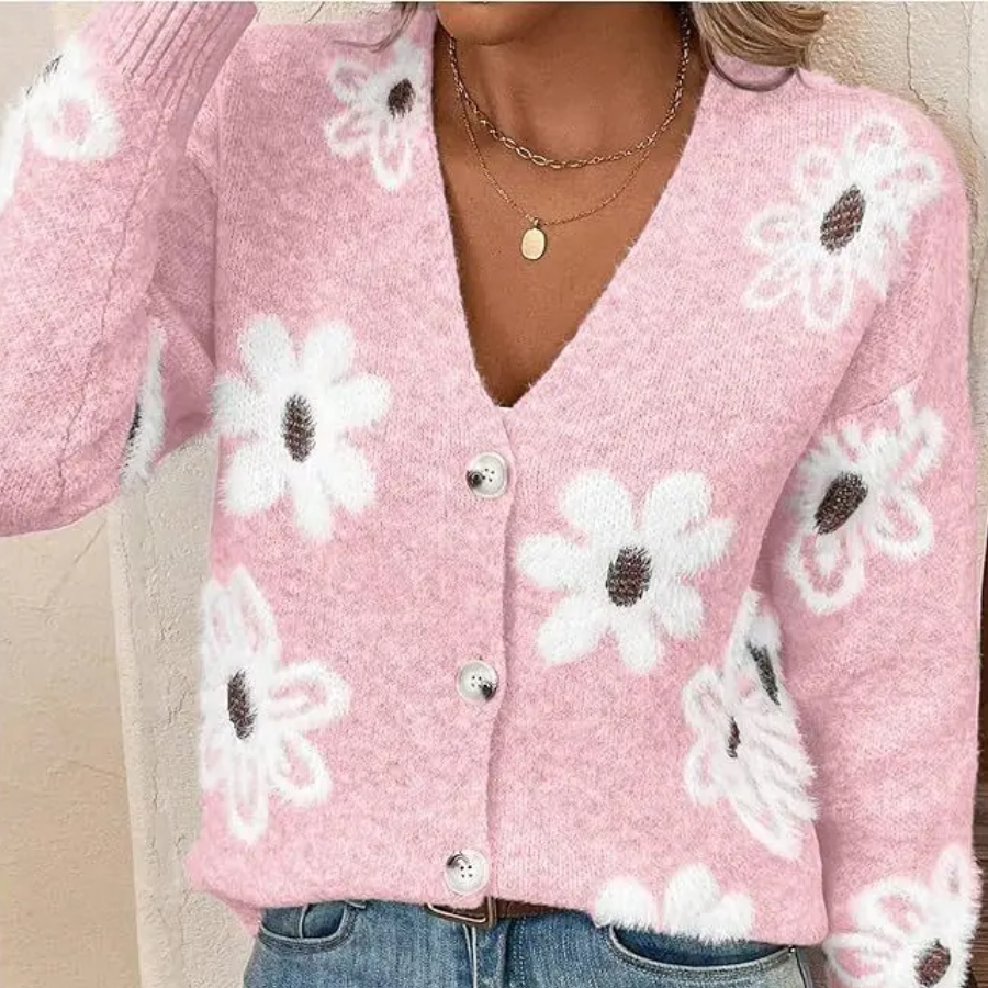 The Daisy Meadow Button Up Cardigan For Women