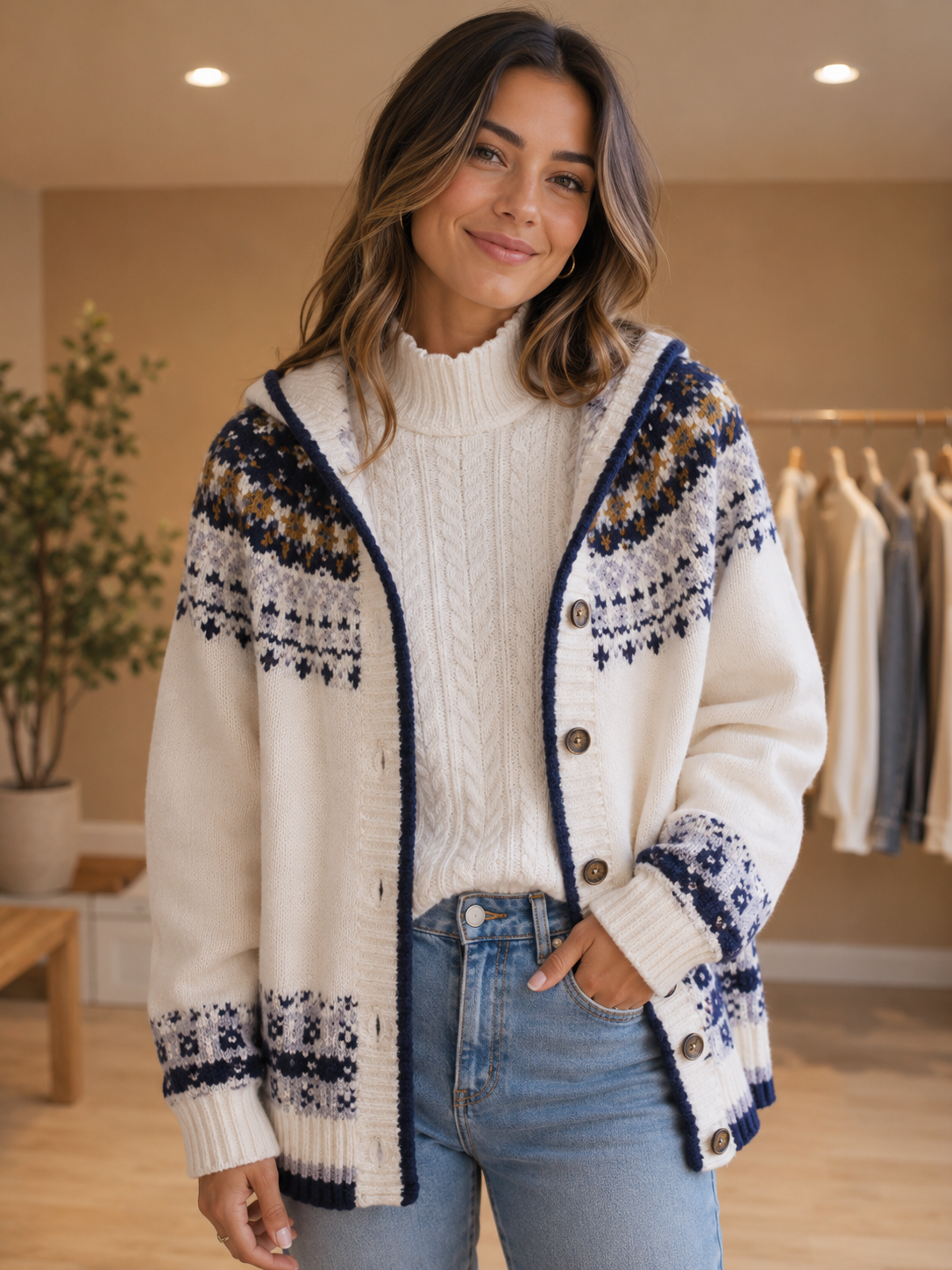 The Lodgeview V-neck Hooded Cardigan for Women